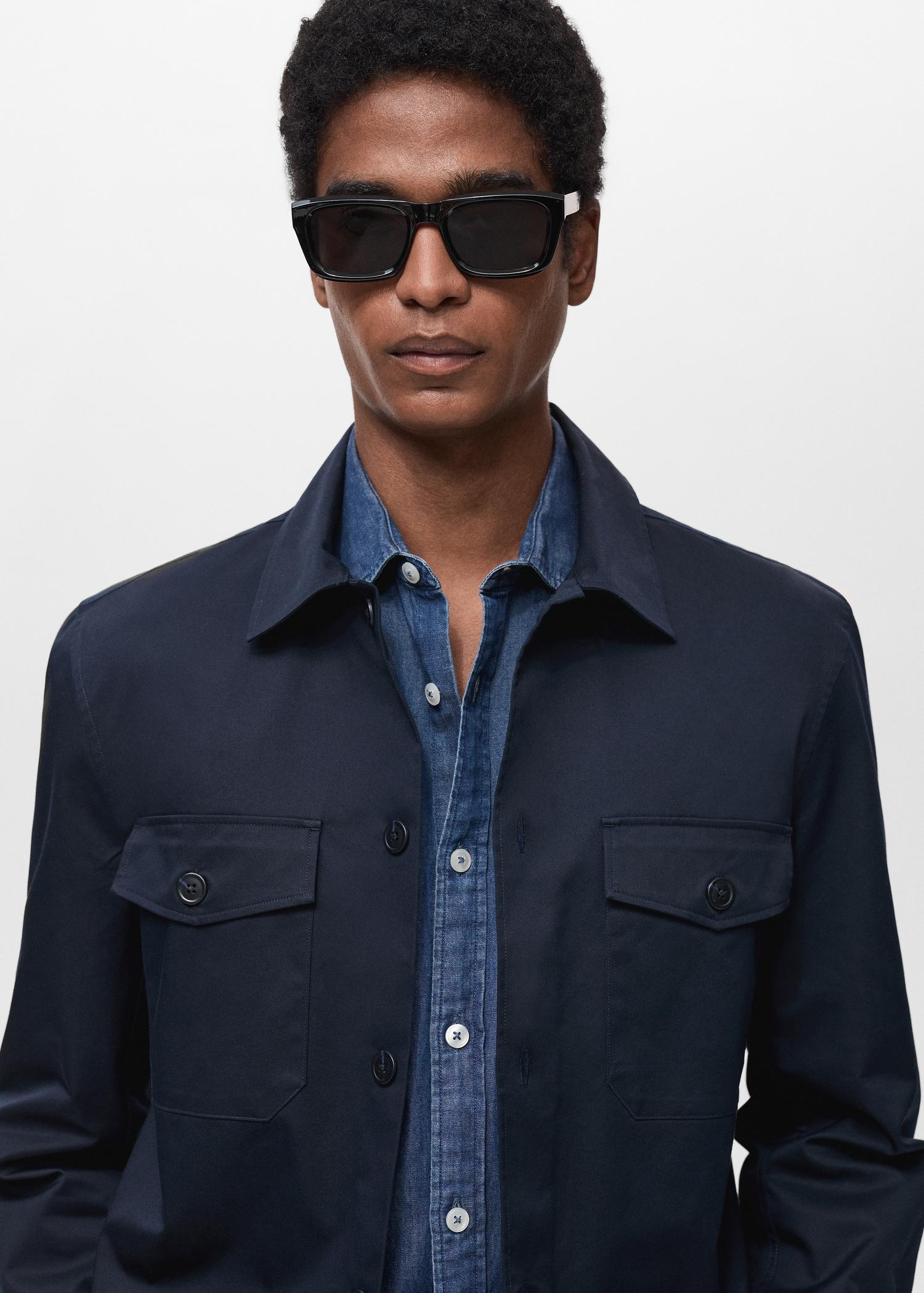 Regular-fit cotton overshirt with pockets - Men | MANGO USA Product Image