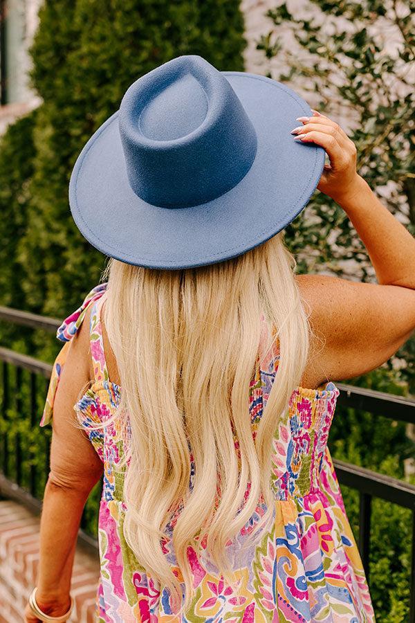Chic and Charm Felt Fedora in Airy Blue Product Image