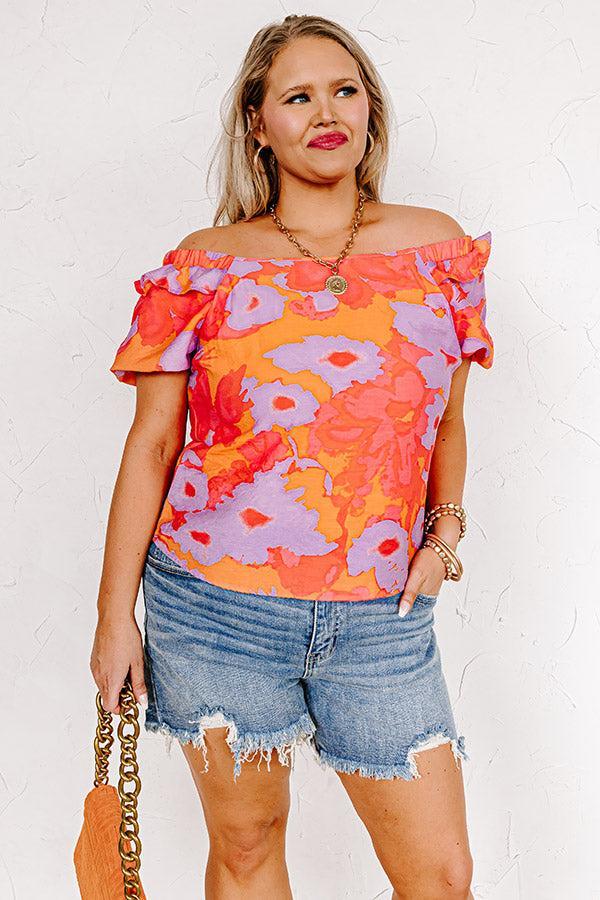 Shoreline Splendor Off Shoulder Top Curves Product Image
