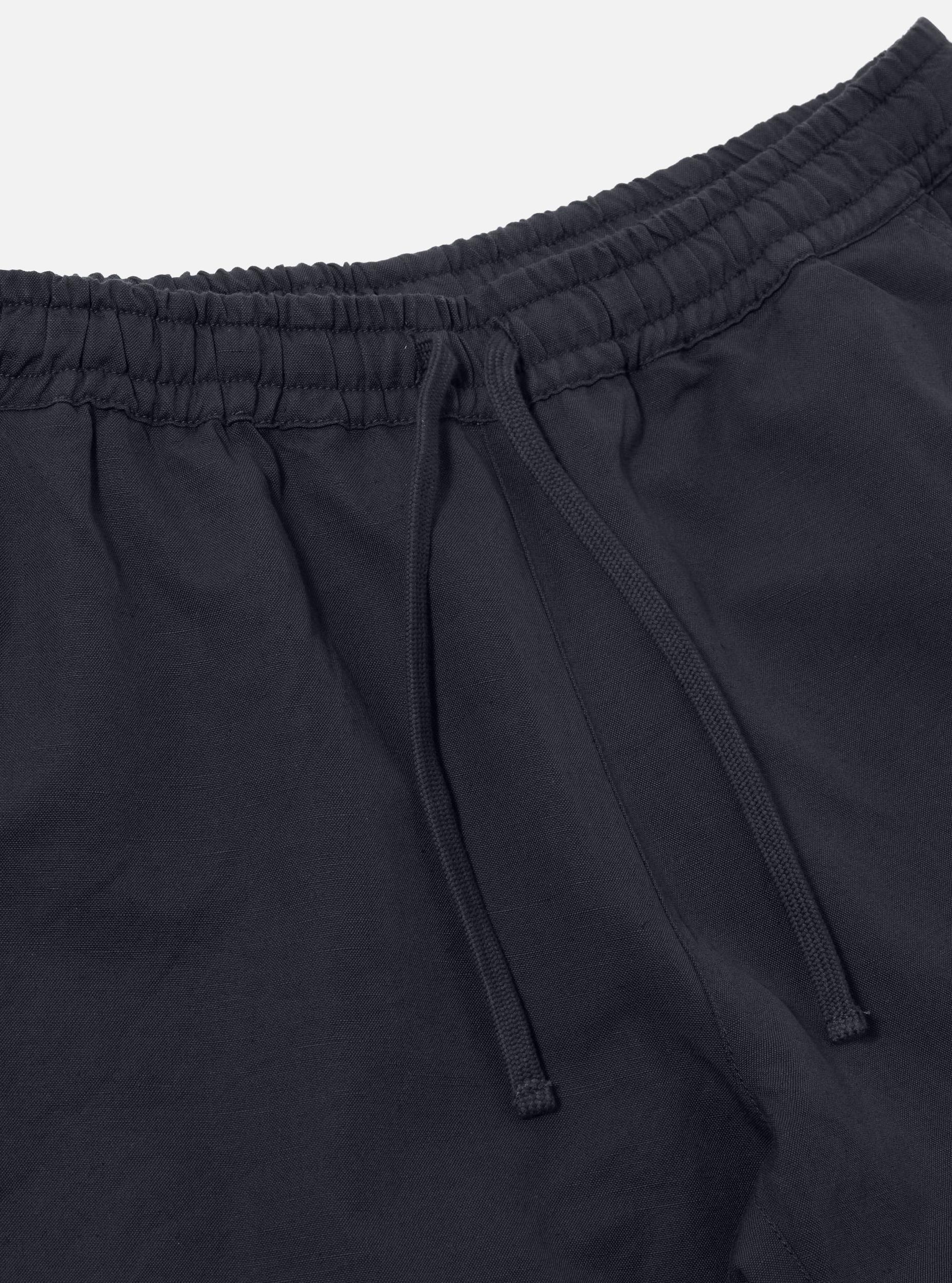 Universal Works Simple Short in Navy Linen Slub Weave Product Image