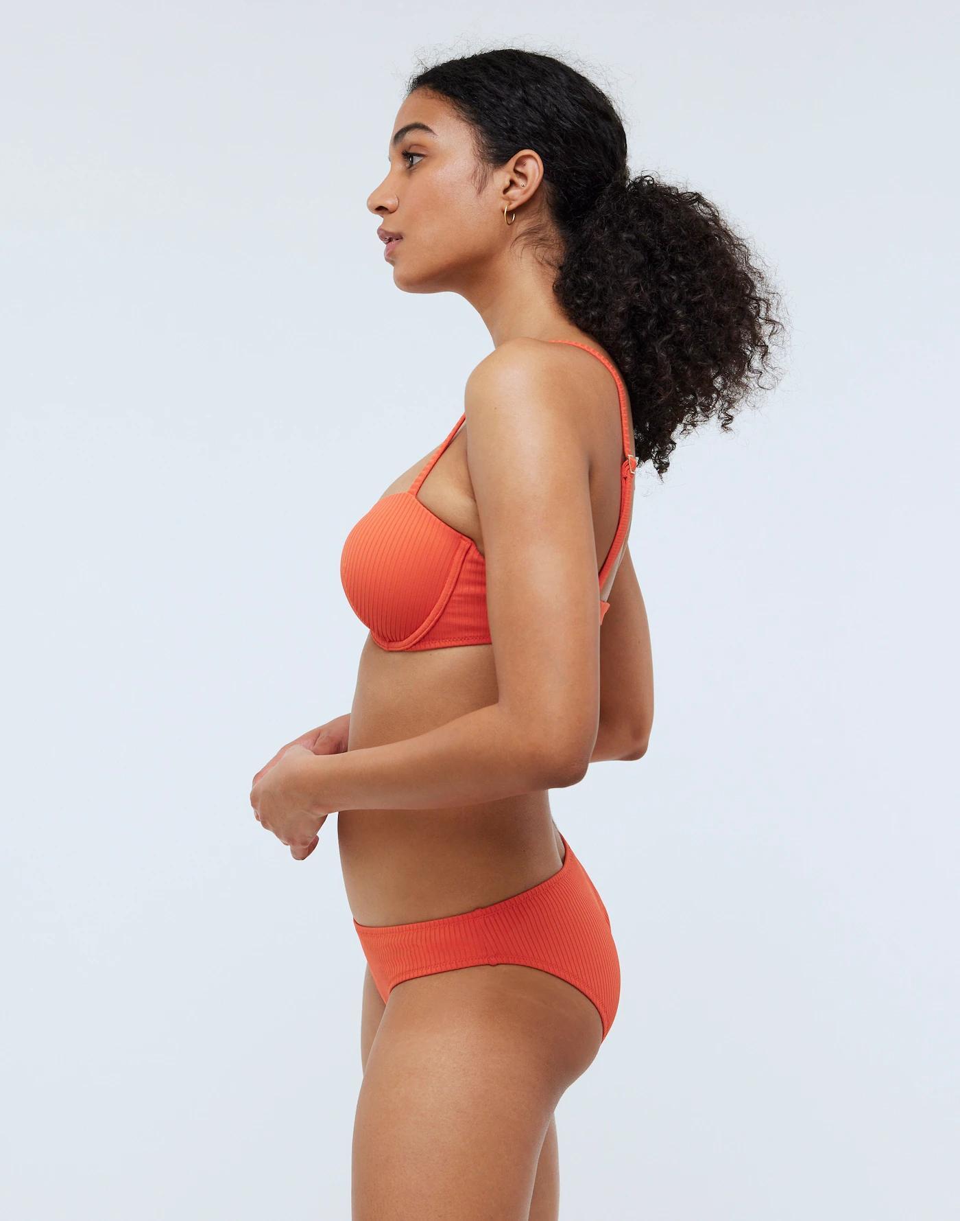 Ribbed Mid-Rise Bikini Bottom Product Image