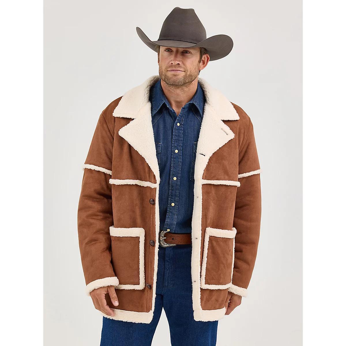 Men's Wrangler Sherpa Contrast Cowboy Jacket in Rawhide Product Image