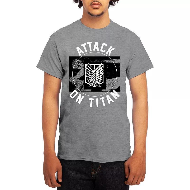 Men's Attack on Titan Circle Emblem Sword Tee, Size: Medium, Grey Product Image