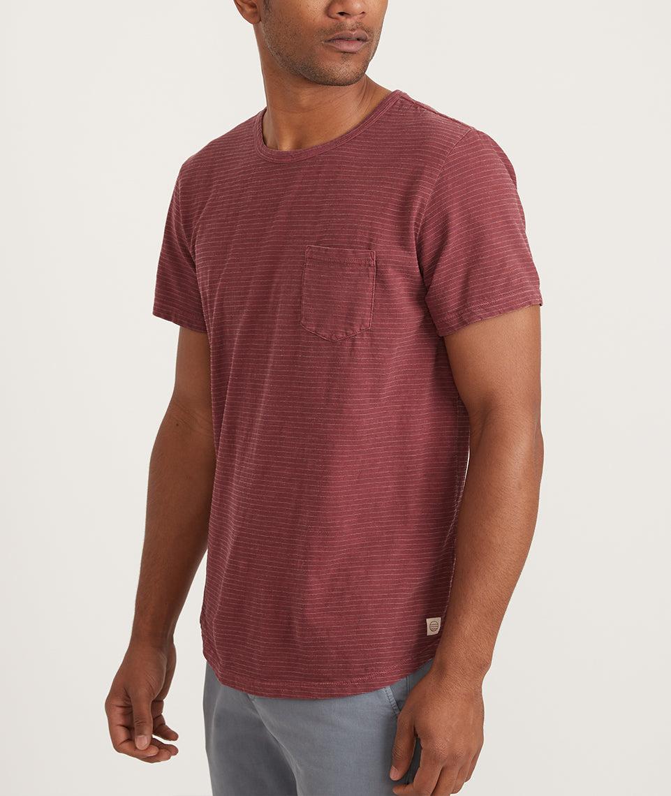 Saddle Hem Pocket Tee in Oxblood Red Product Image