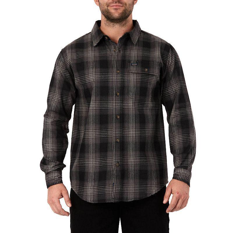 Mens Smiths Workwear Regular-Fit Plaid Two-Pocket Flannel Button-Down Shirt Grey Red Product Image