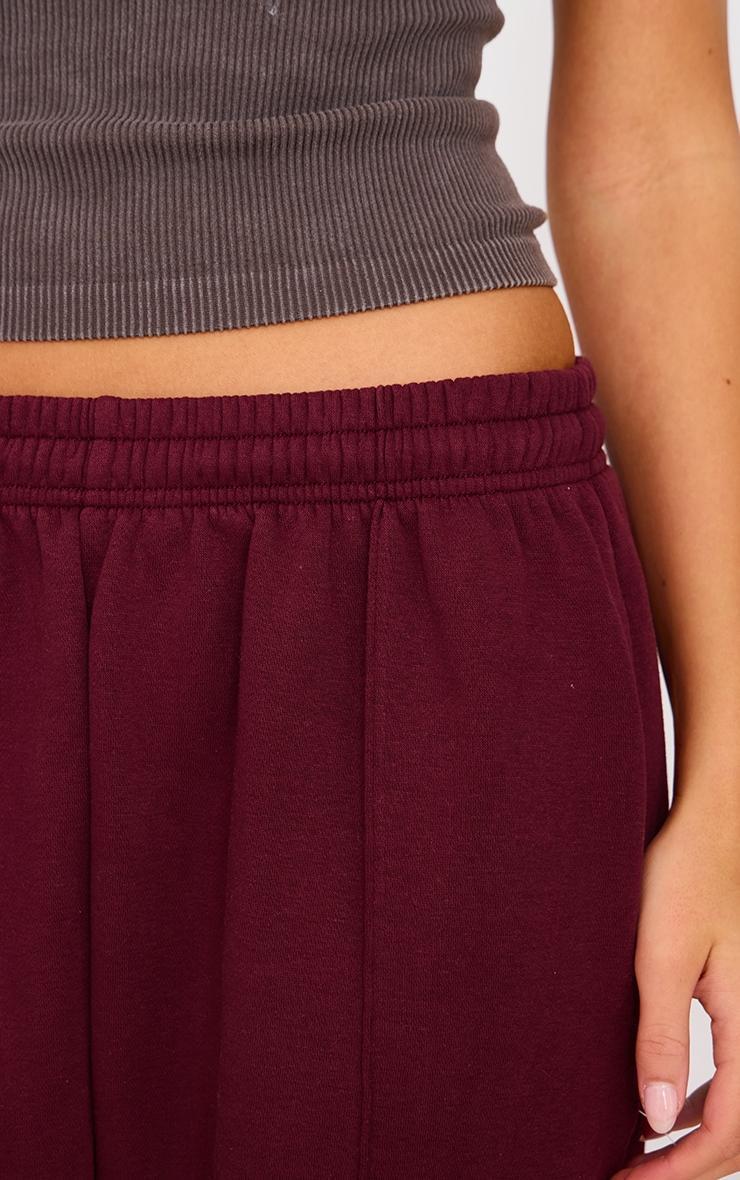 Burgundy Pintuck Detail Oversized Sweatpants Product Image