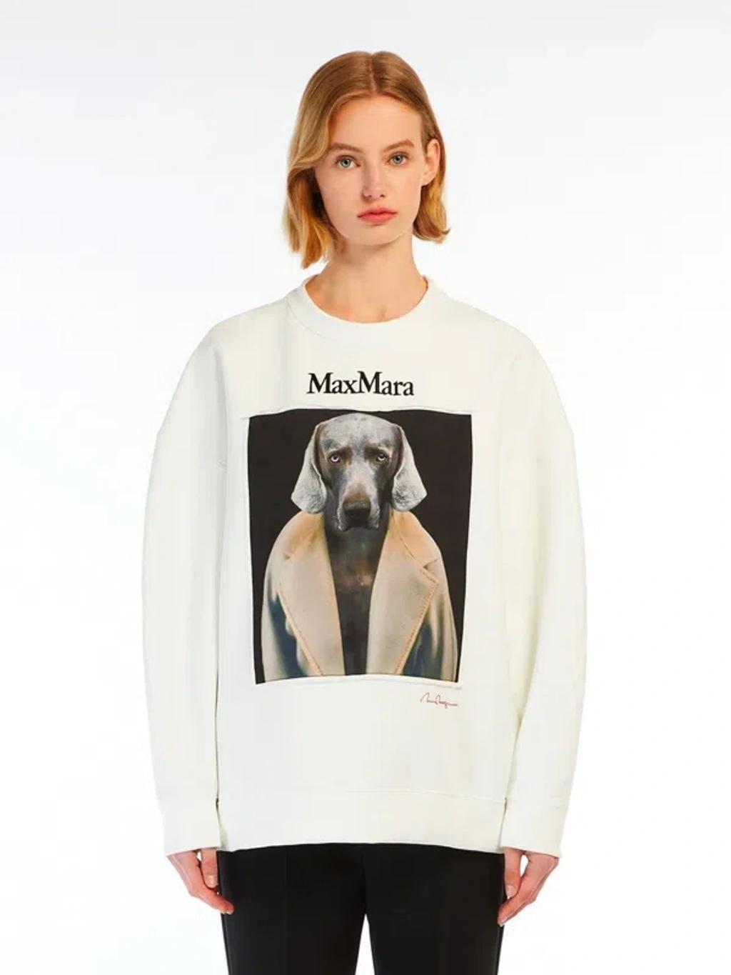 MAX MARA Wegman Print Sweatshirt In White Product Image