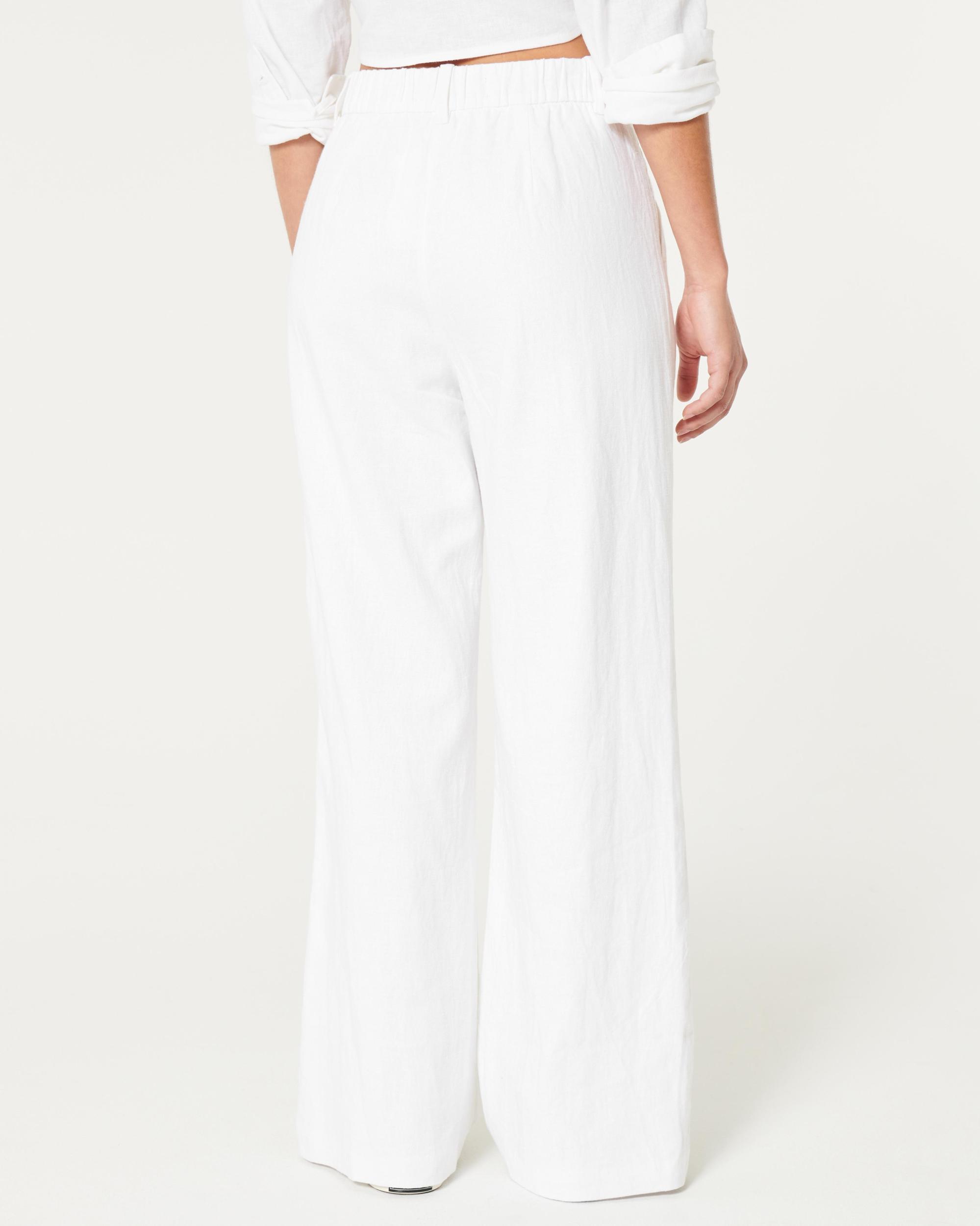 Hollister Livvy Ultra High-Rise Linen-Blend Wide-Leg Pants Product Image