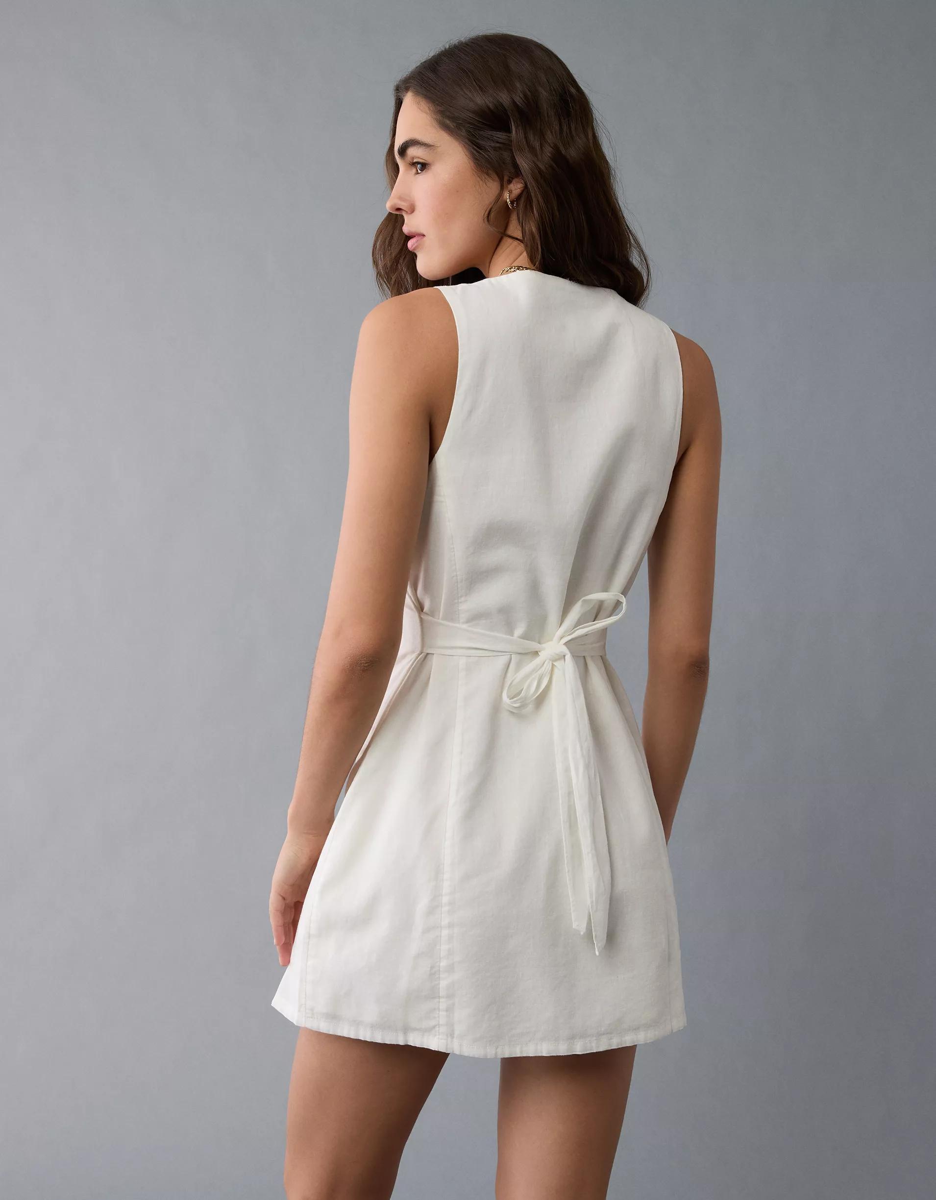 AE Square Neck Button-Up Mini Dress Product Image