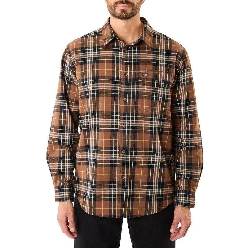 Mens Smiths Workwear Regular-Fit Plaid Two-Pocket Flannel Button-Down Shirt Grey Red Product Image