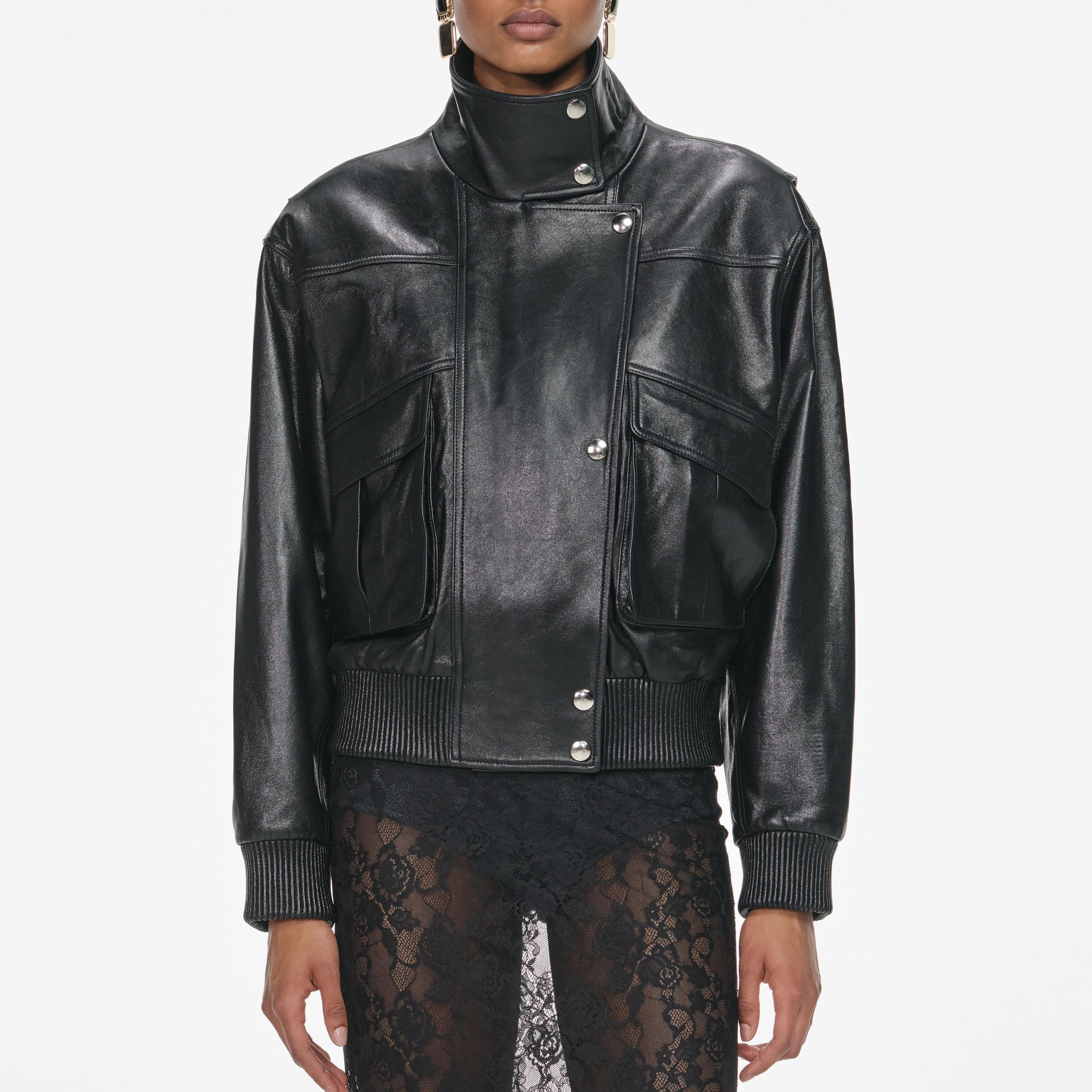 Black Leather Jacket Product Image