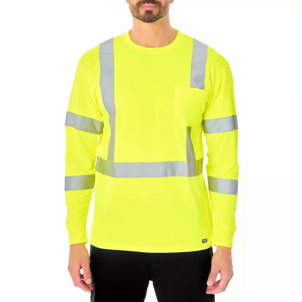 Men's Smith's Workwear Long Sleeve High-Visibility Reflective Safety Tee,  Product Image