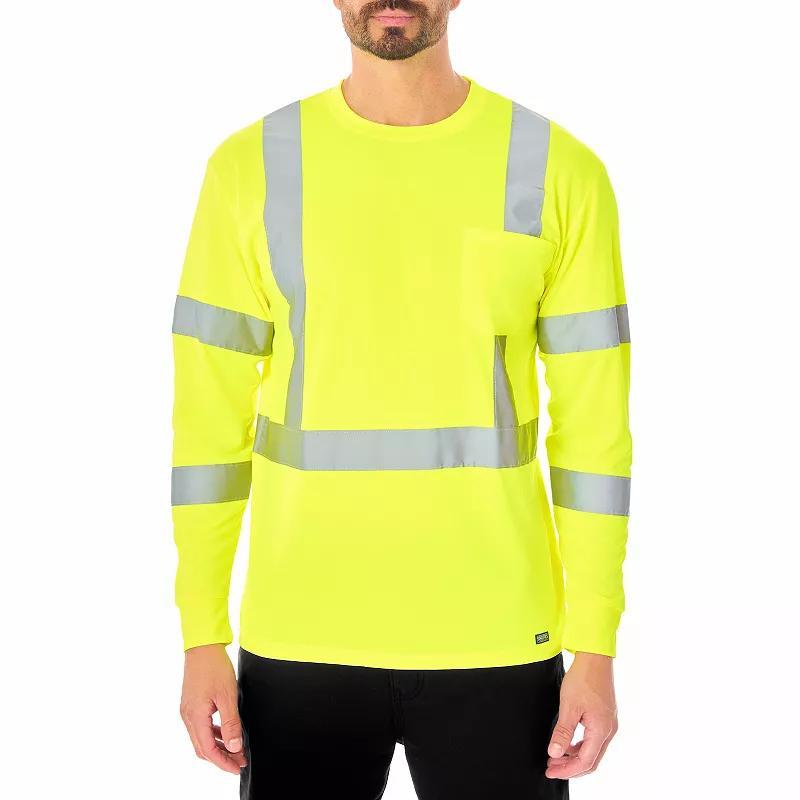 Men's Smith's Workwear Long Sleeve High-Visibility Reflective Safety Tee,  Product Image
