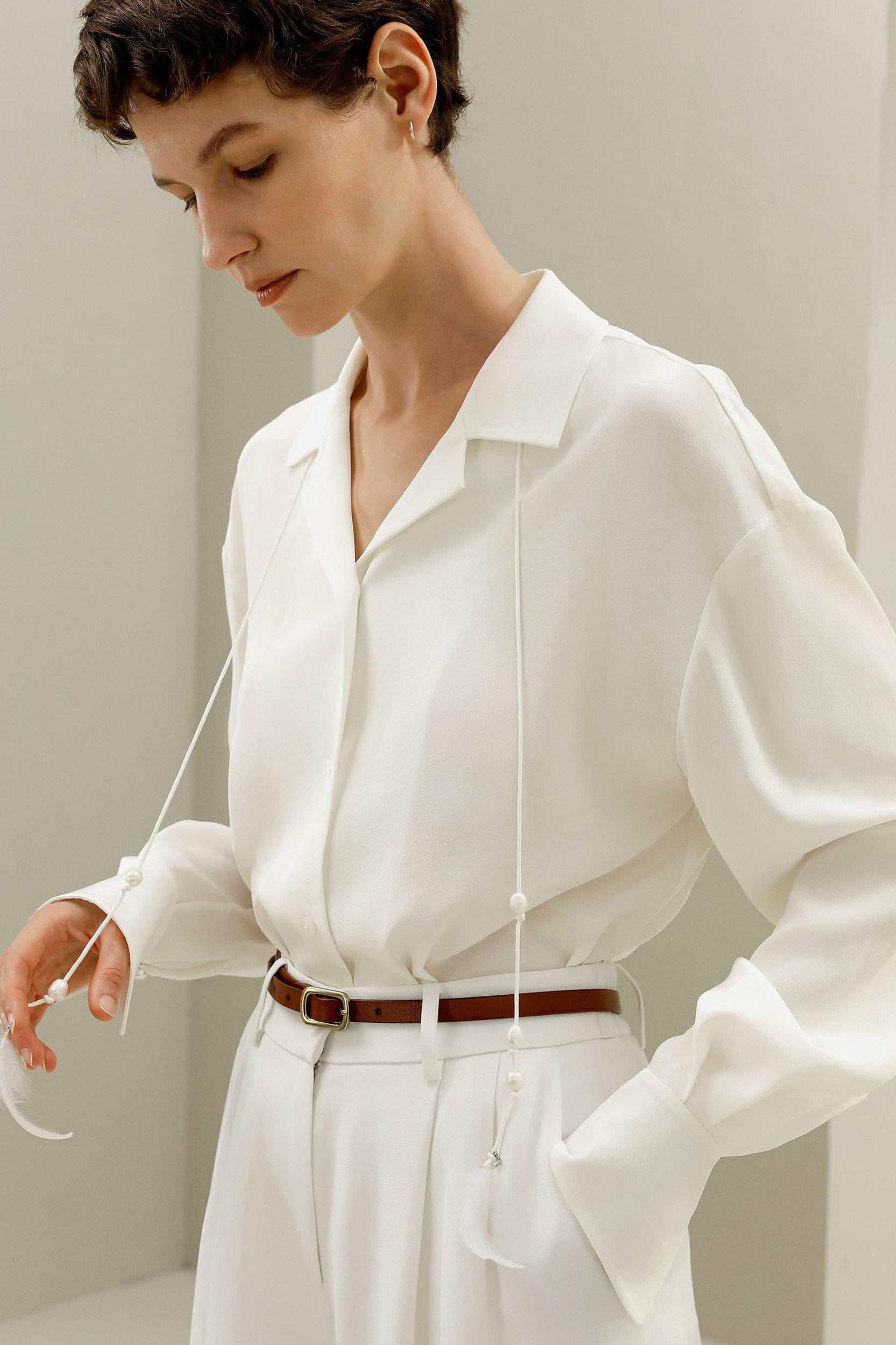 Tie-Detailed Silk Blouse Product Image