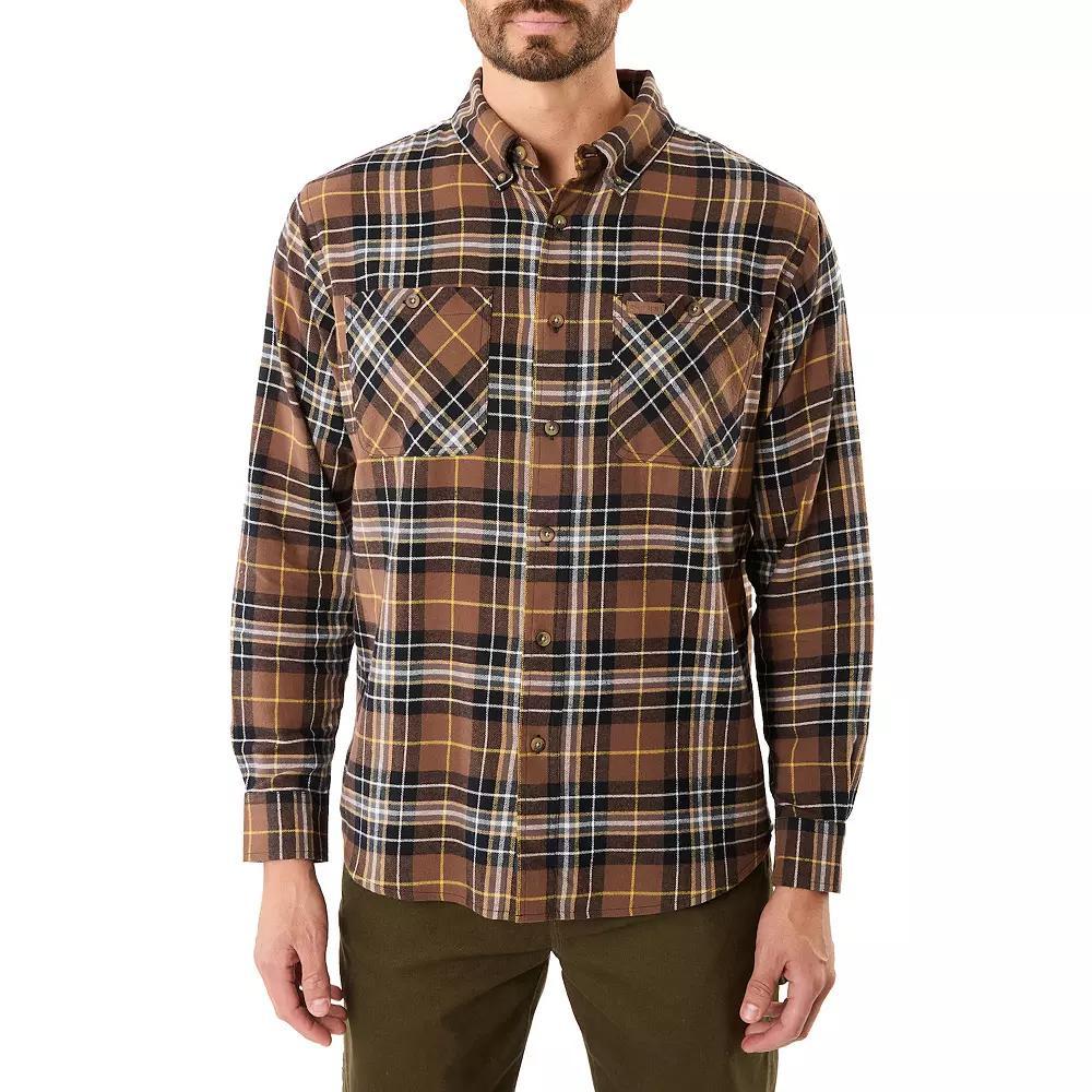 Men's Smith's Workwear Regular-Fit Two-Pocket Flannel Button-Down Shirt,  Product Image