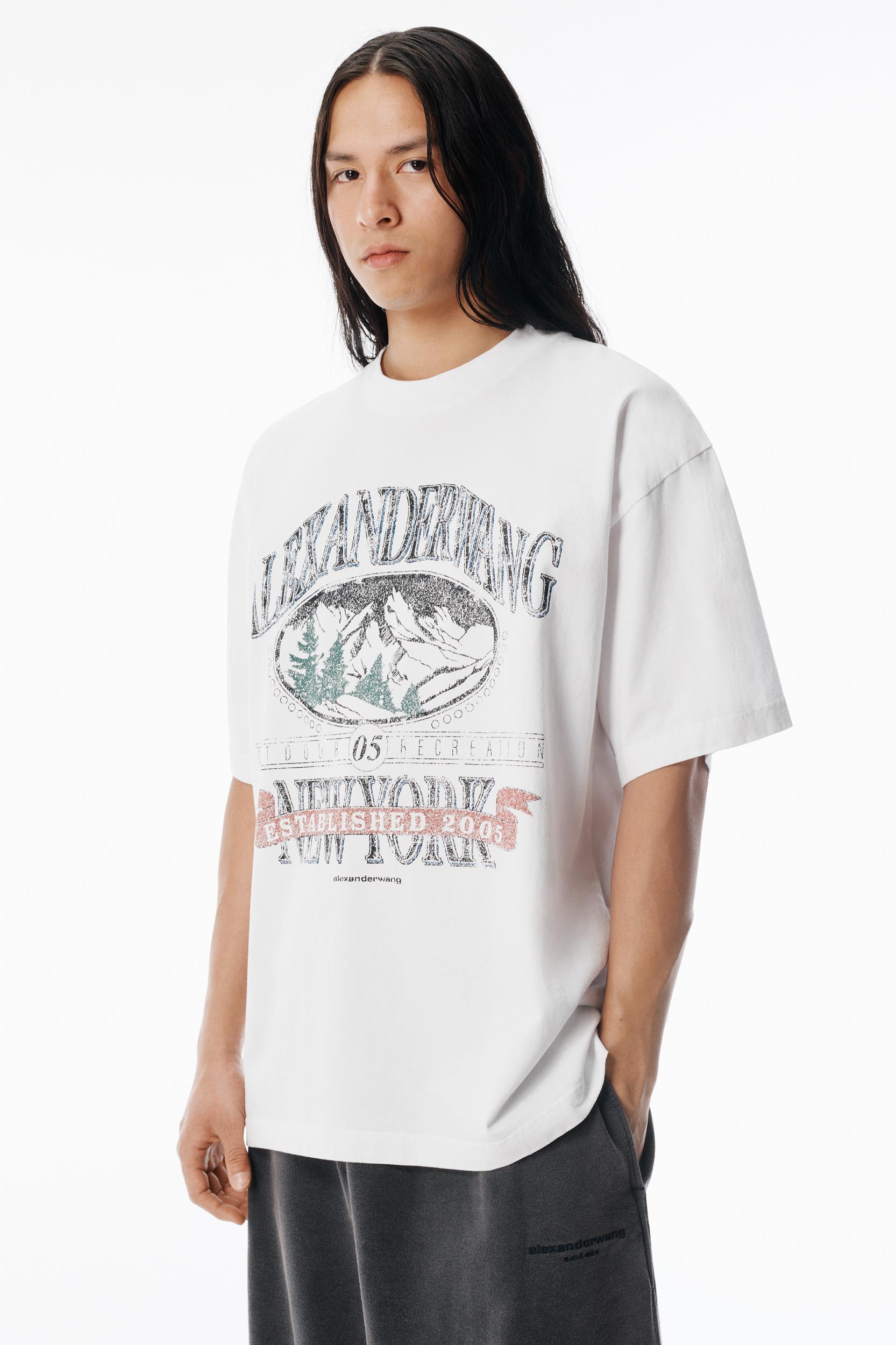 White Sunfade-effect Wash Jersey Tee Product Image