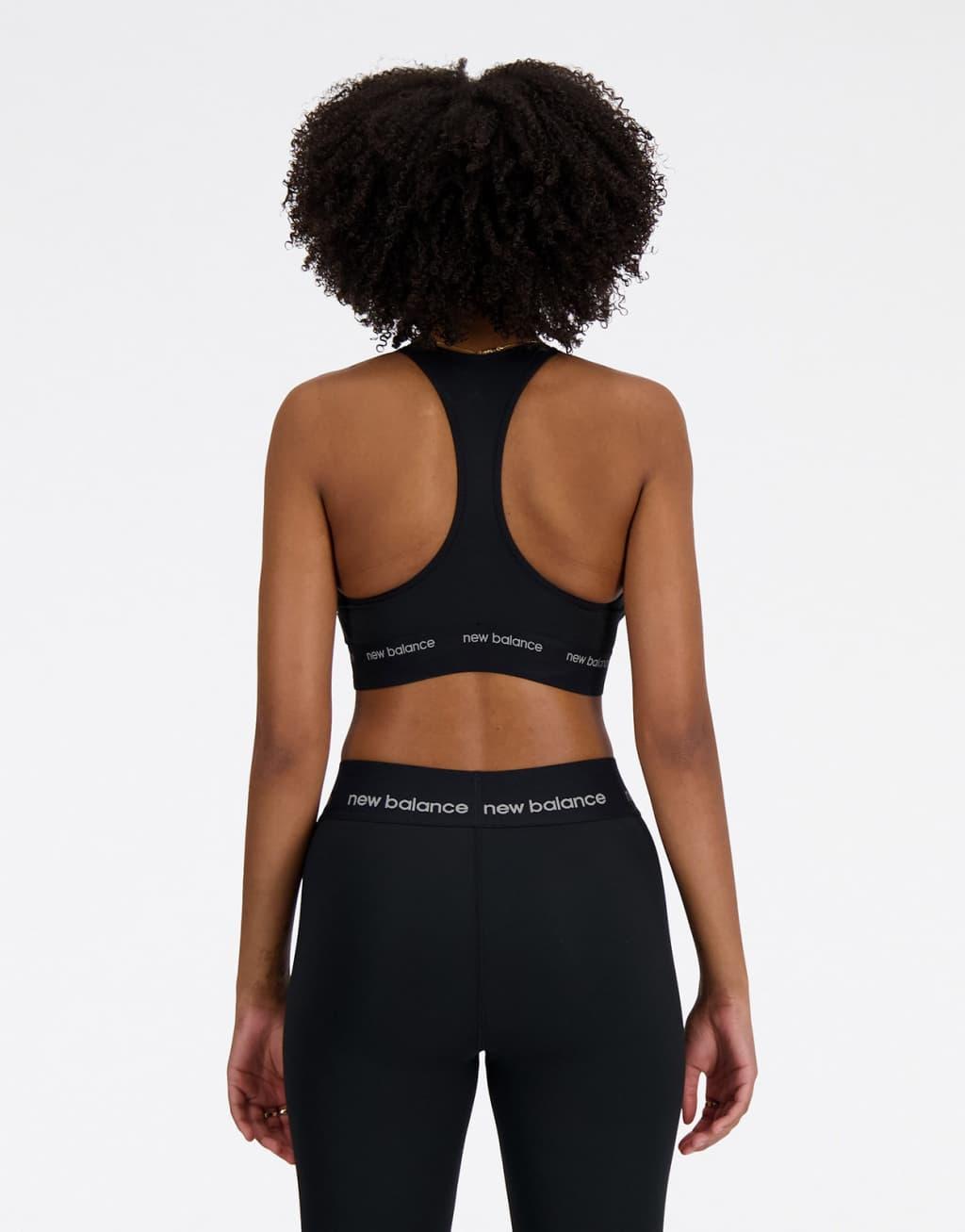 New Balance sport sleek medium support sports bra in black Product Image