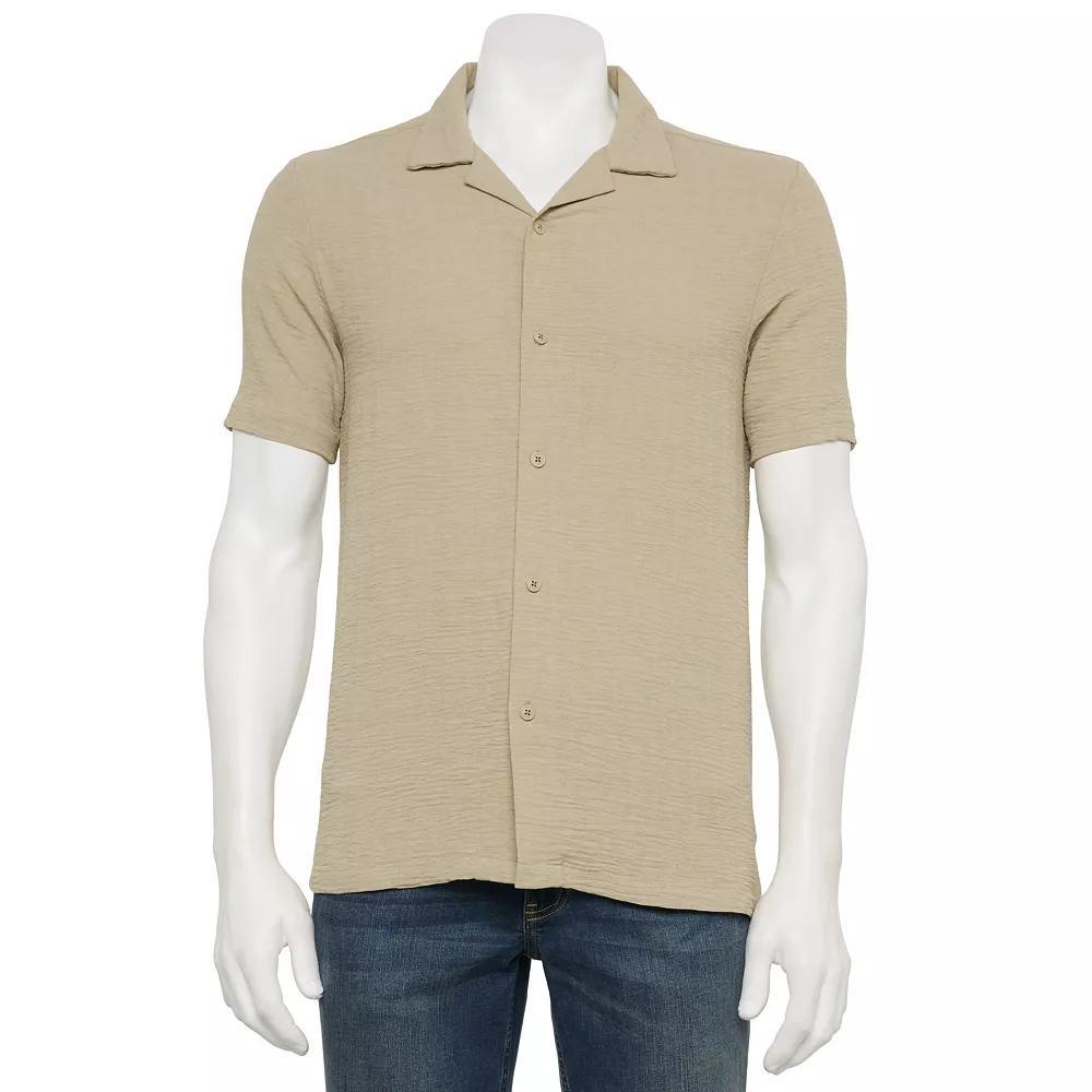 Men's Thomas Sterling Textured Button Down Shirt, Size: XL, Crosshatch Product Image