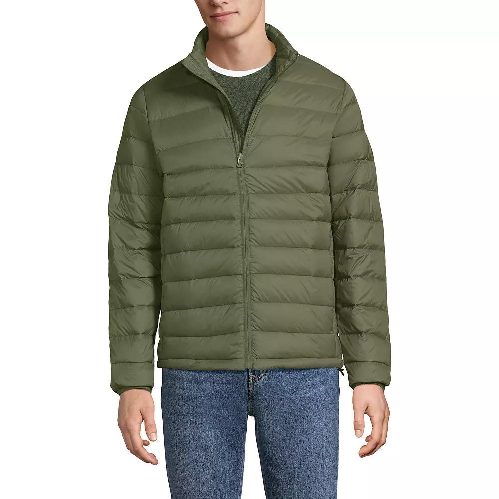 Men's Lands' End Wanderweight Down Mockneck Puffer Jacket,  Product Image