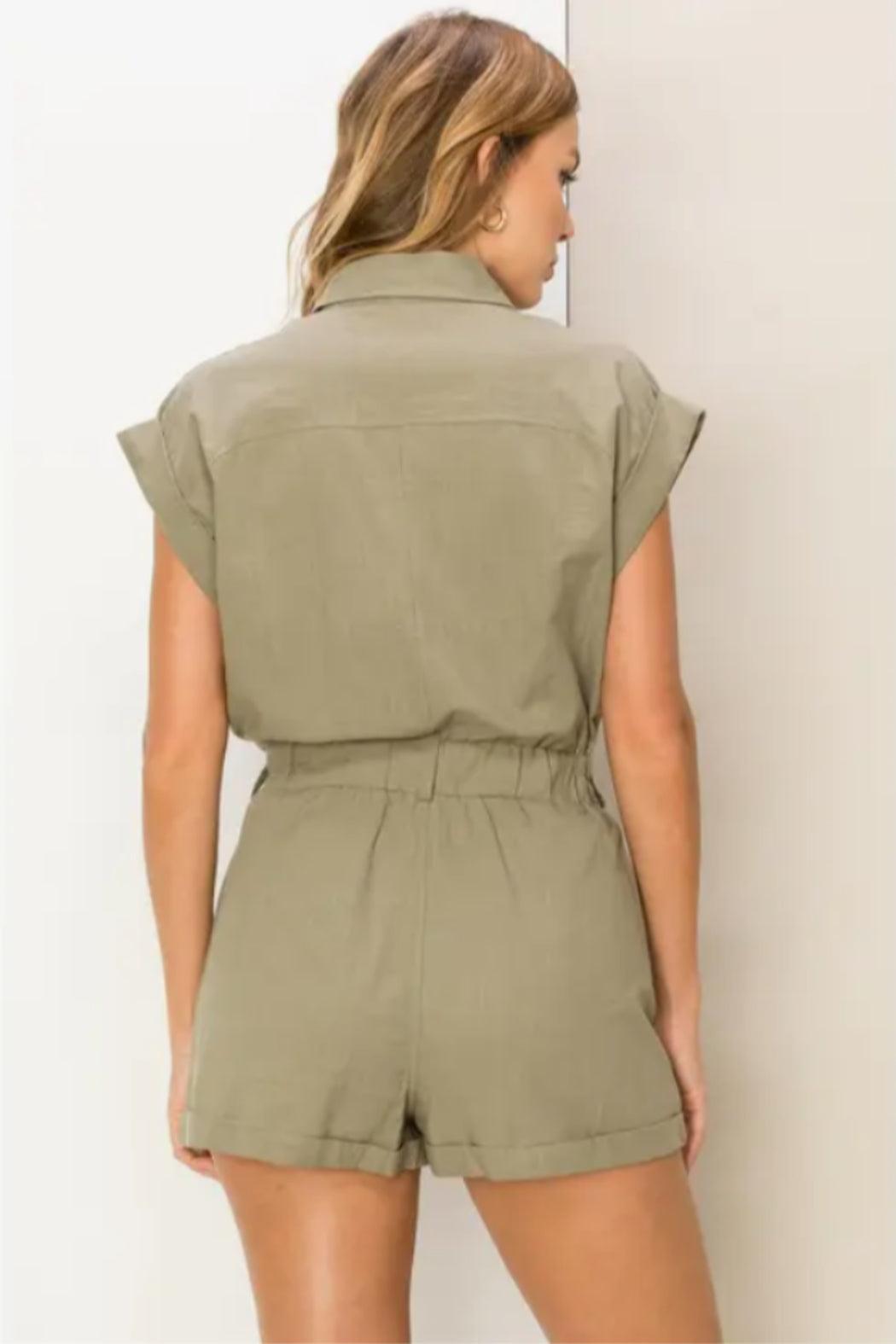 Sheer Attitude Button-Front Romper Product Image