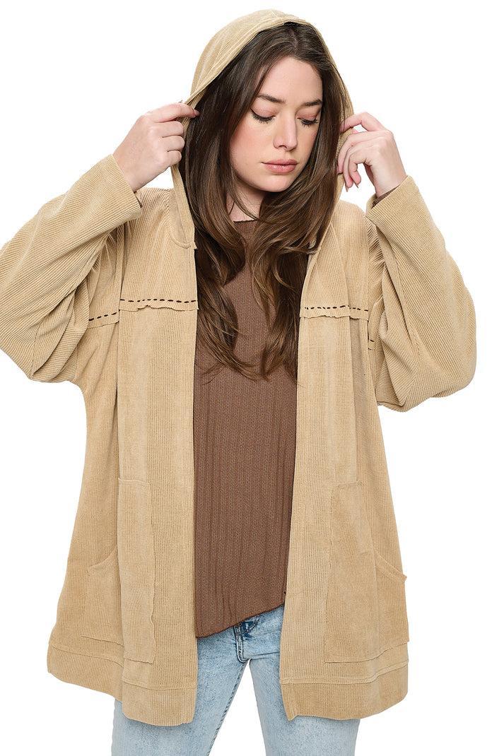 Kimora Hooded Handstitched Jacket Product Image