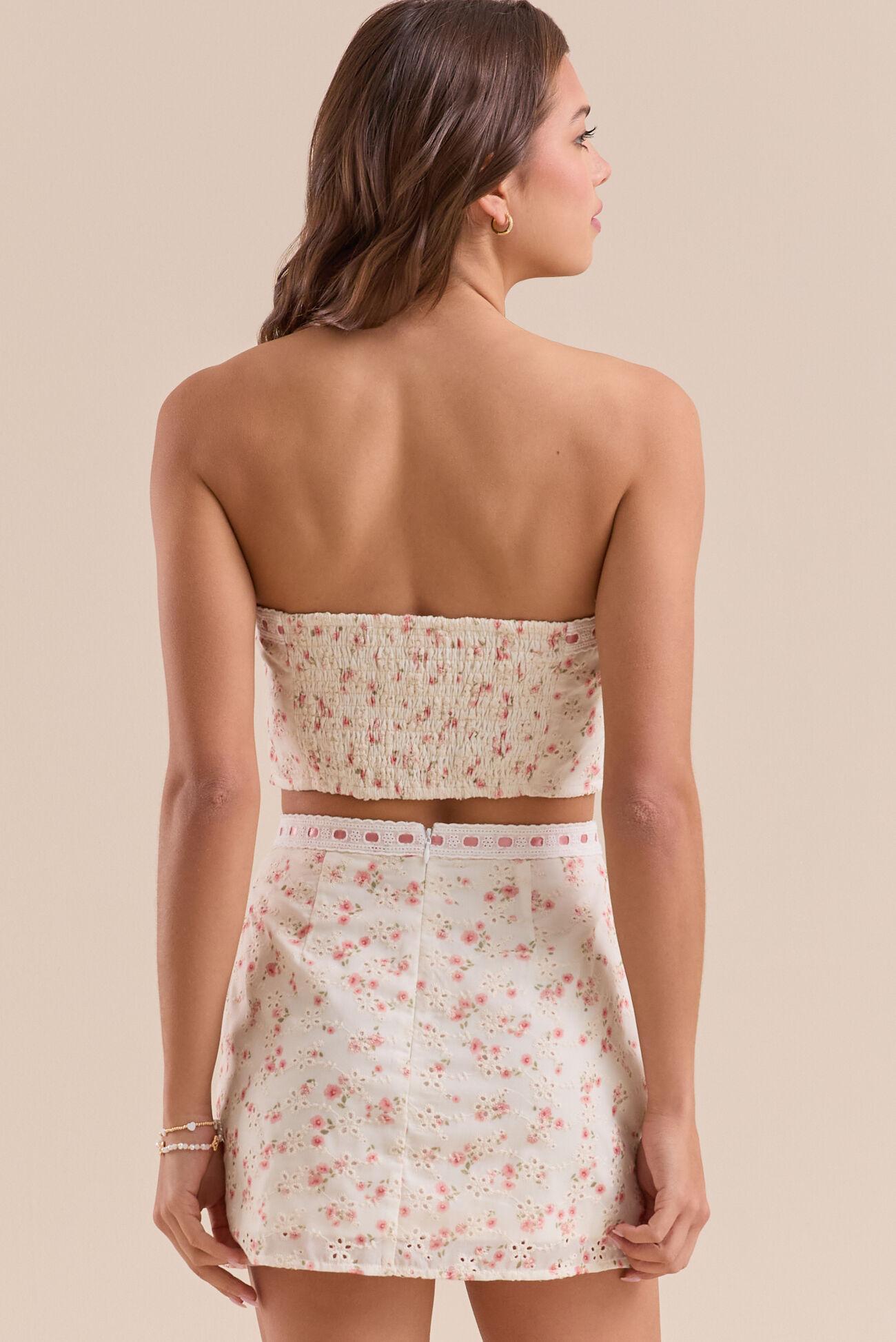 Rose Eyelet Floral Corset Top Product Image