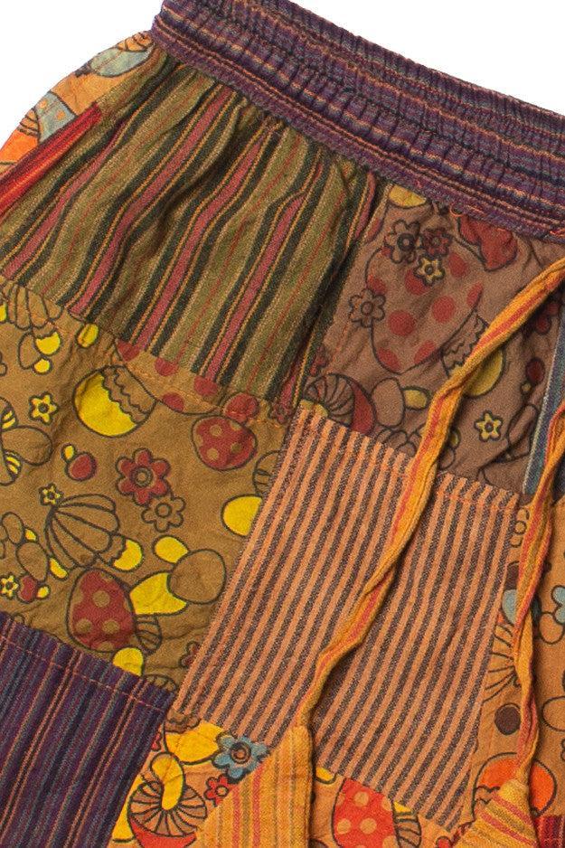 Mushroom Striped Patchwork Shorts Product Image