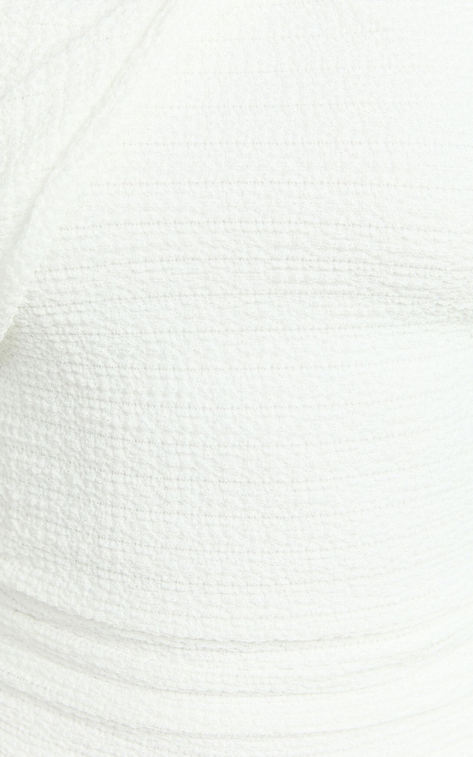 Lexie Midi Dress - Shoulder Twist Ruched Side Split Dress in Ivory Product Image