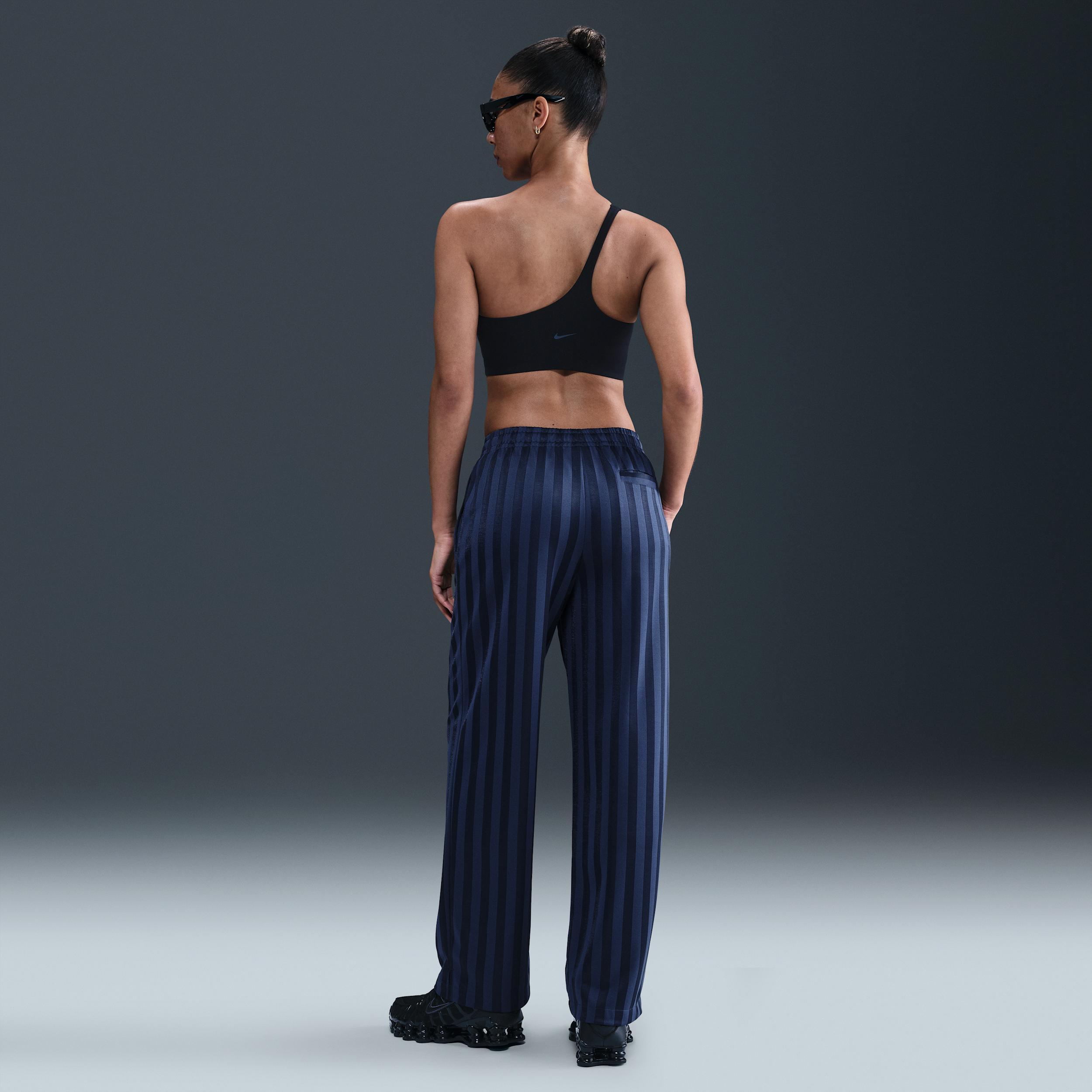 Womens Nike Sportswear Mid-Rise Loose Jacquard Striped Track Pants | HV5133-110 Product Image