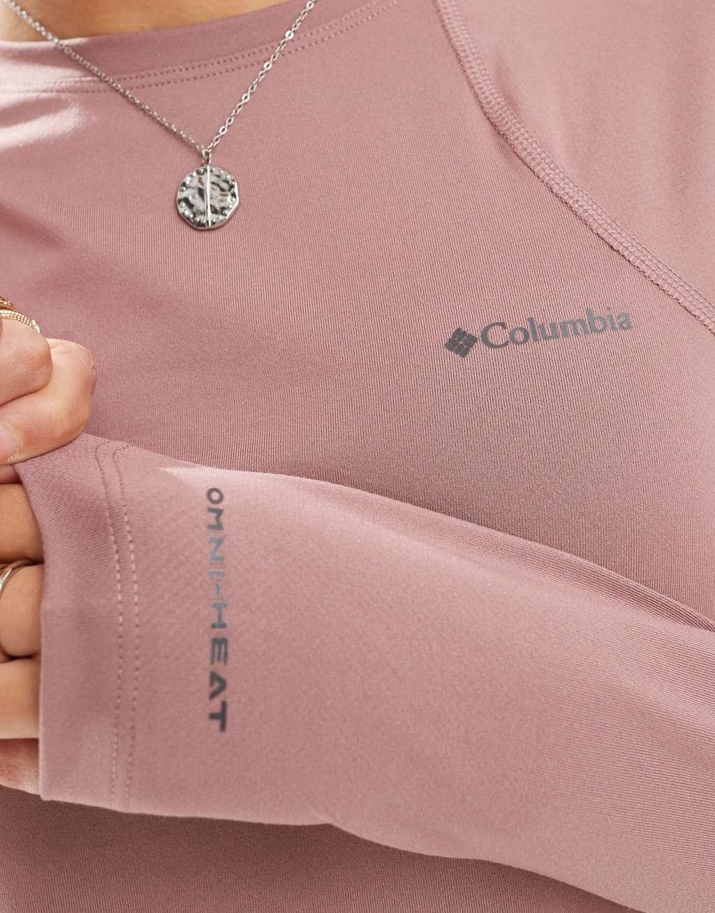 Columbia Midweight stretch long sleeve ski baselayer top in fig pink Product Image