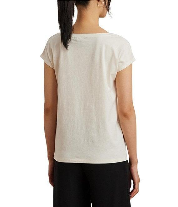 Lauren Ralph Lauren Jersey Knit Boat Neck Short Sleeve Tee Product Image