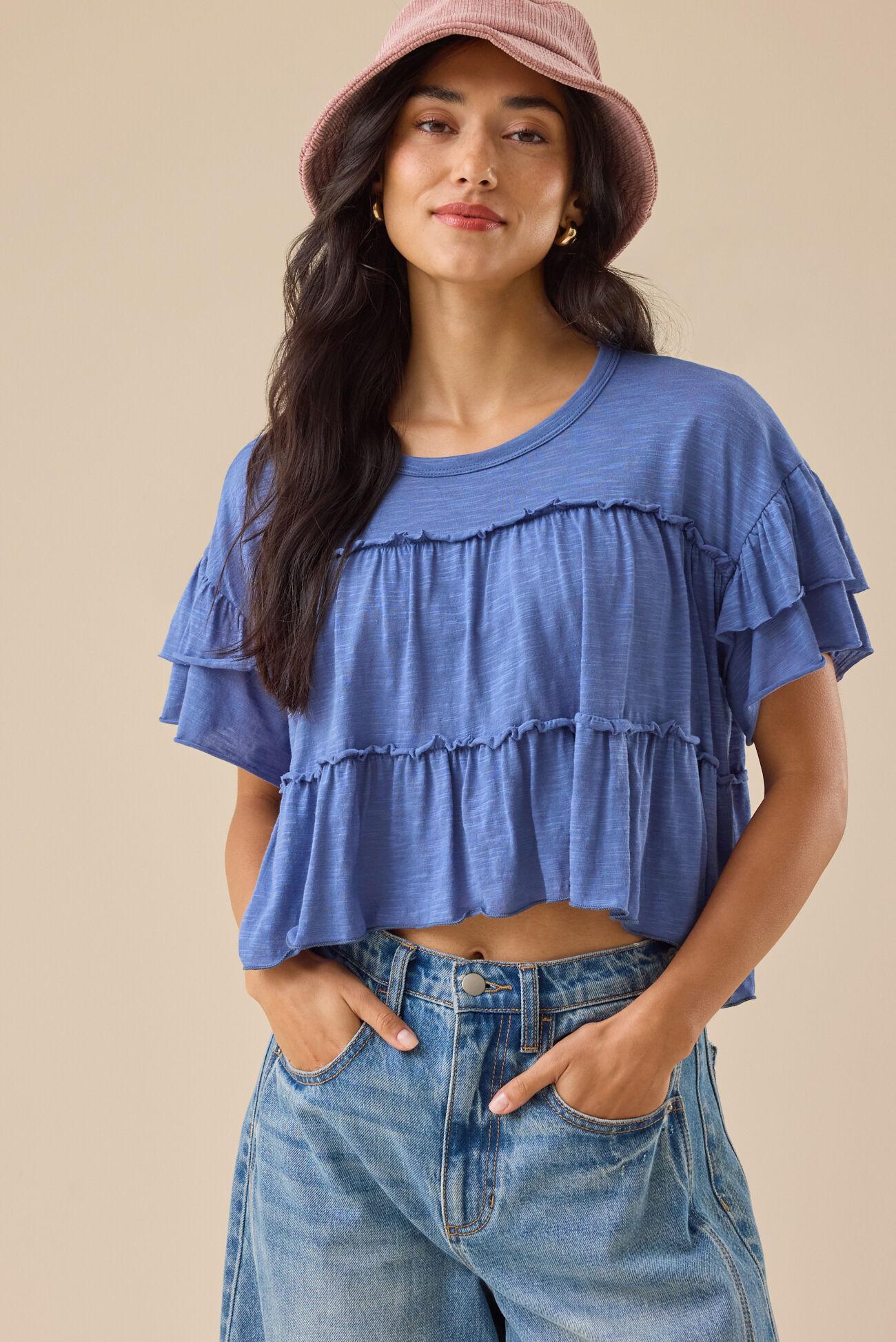 Lucy Ruffle Sleeve Top Product Image