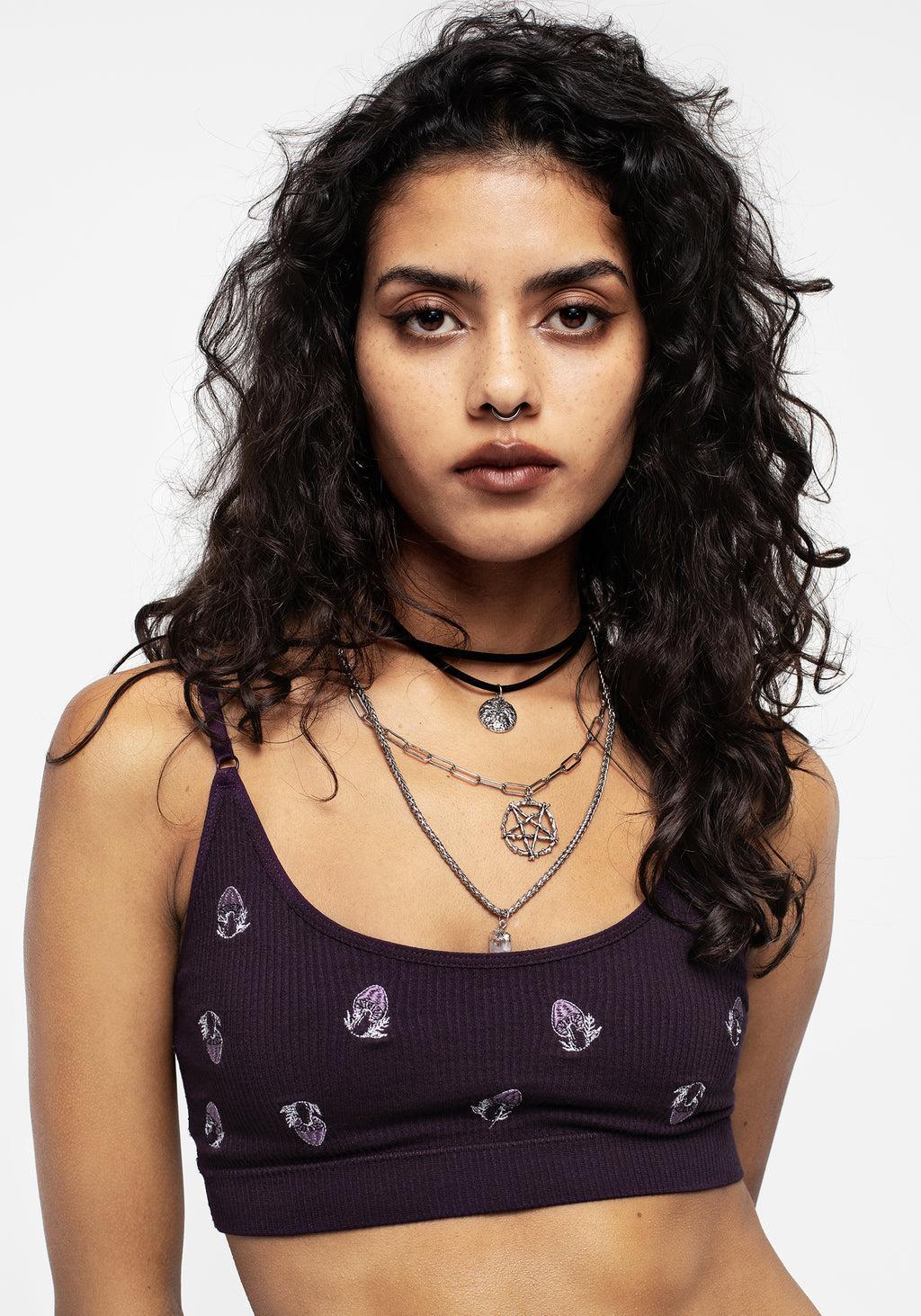 Spore Mushroom Embroidered Bralet Product Image