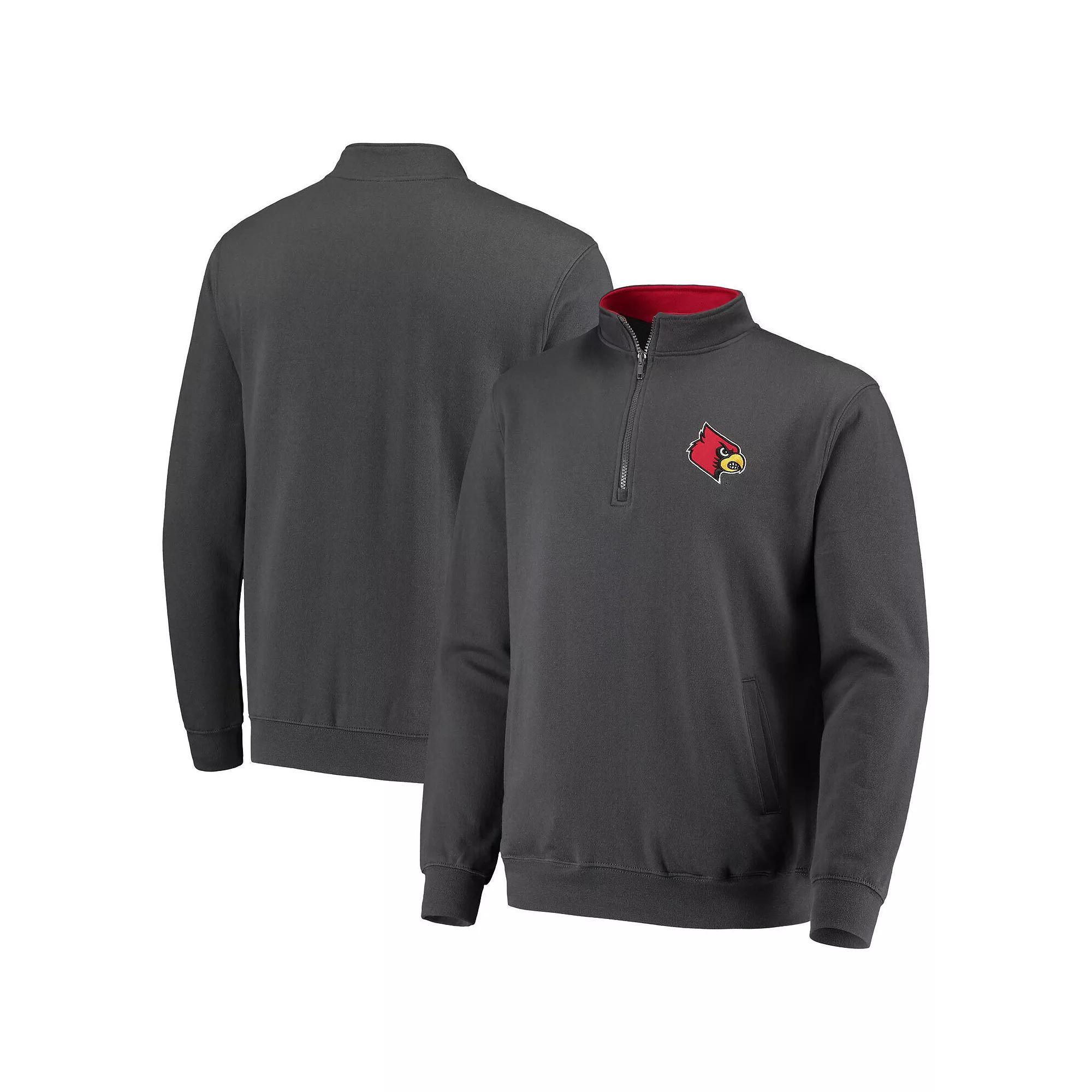 Men's Colosseum Charcoal Louisville Cardinals Tortugas Logo Quarter-Zip Jacket,  Product Image