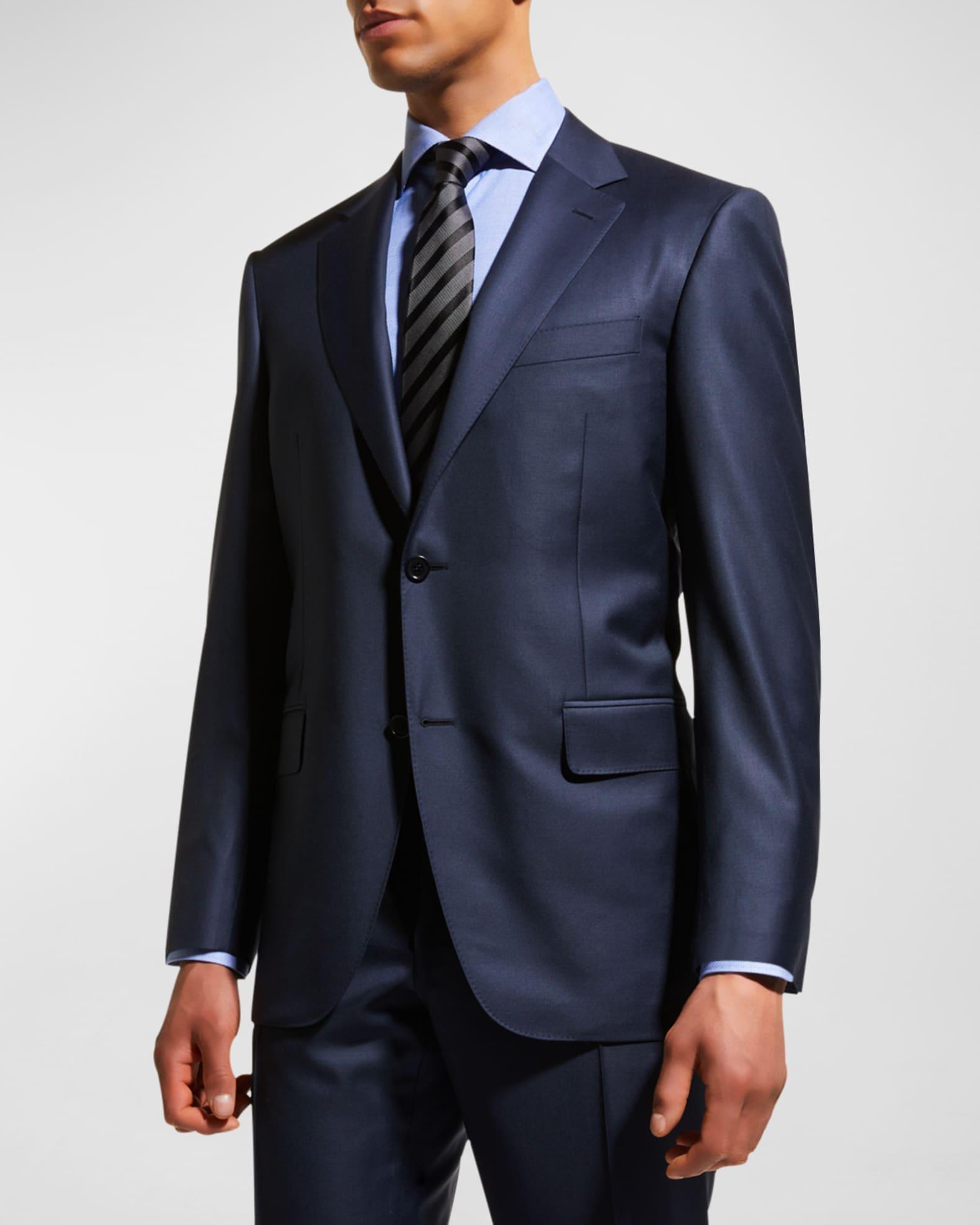 Men's Solid Wool Two-Piece Suit Product Image