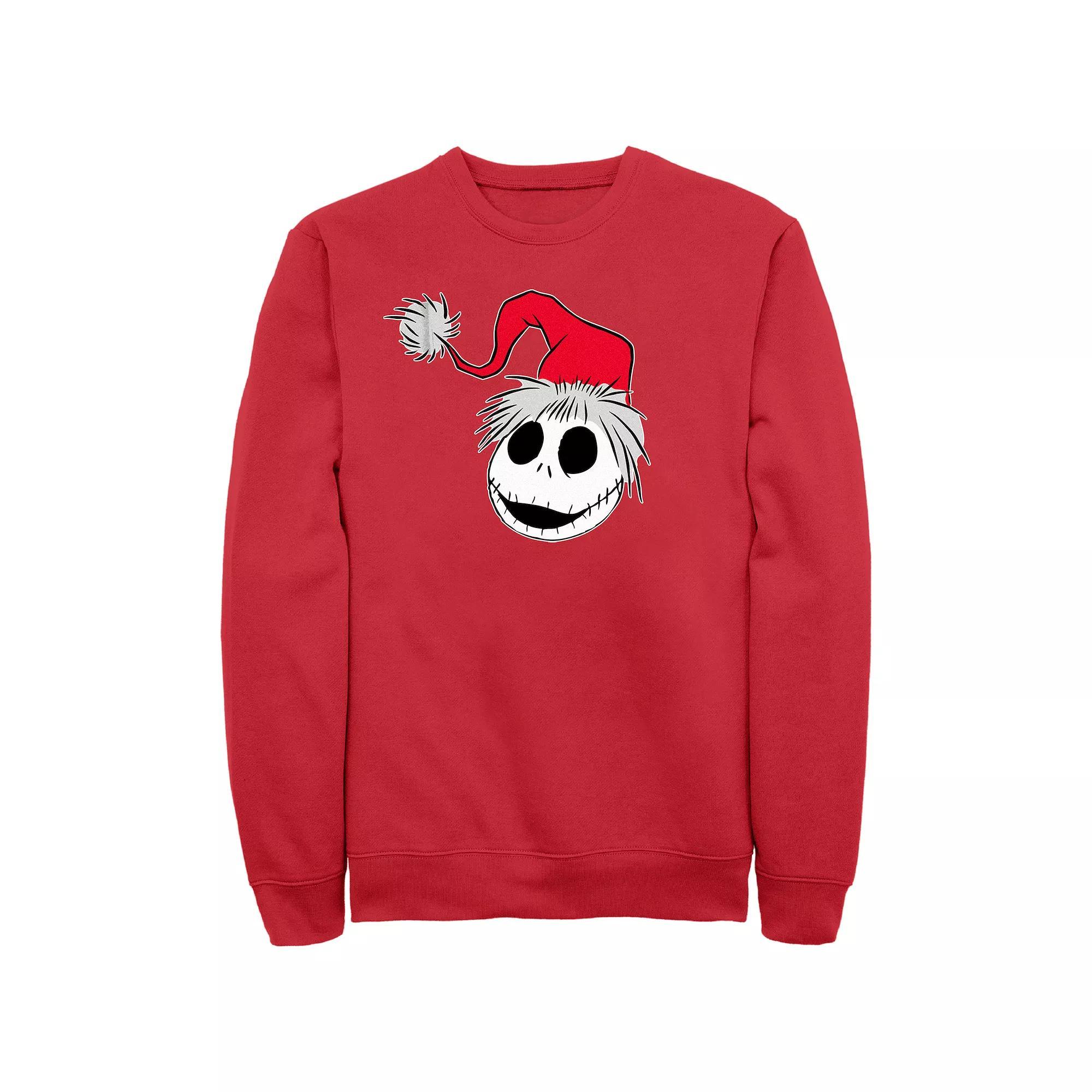 Disney's The Nightmare Before Christmas Jack Skellington Santa Hat Men's Sweatshirt, Size: Small, Red Product Image