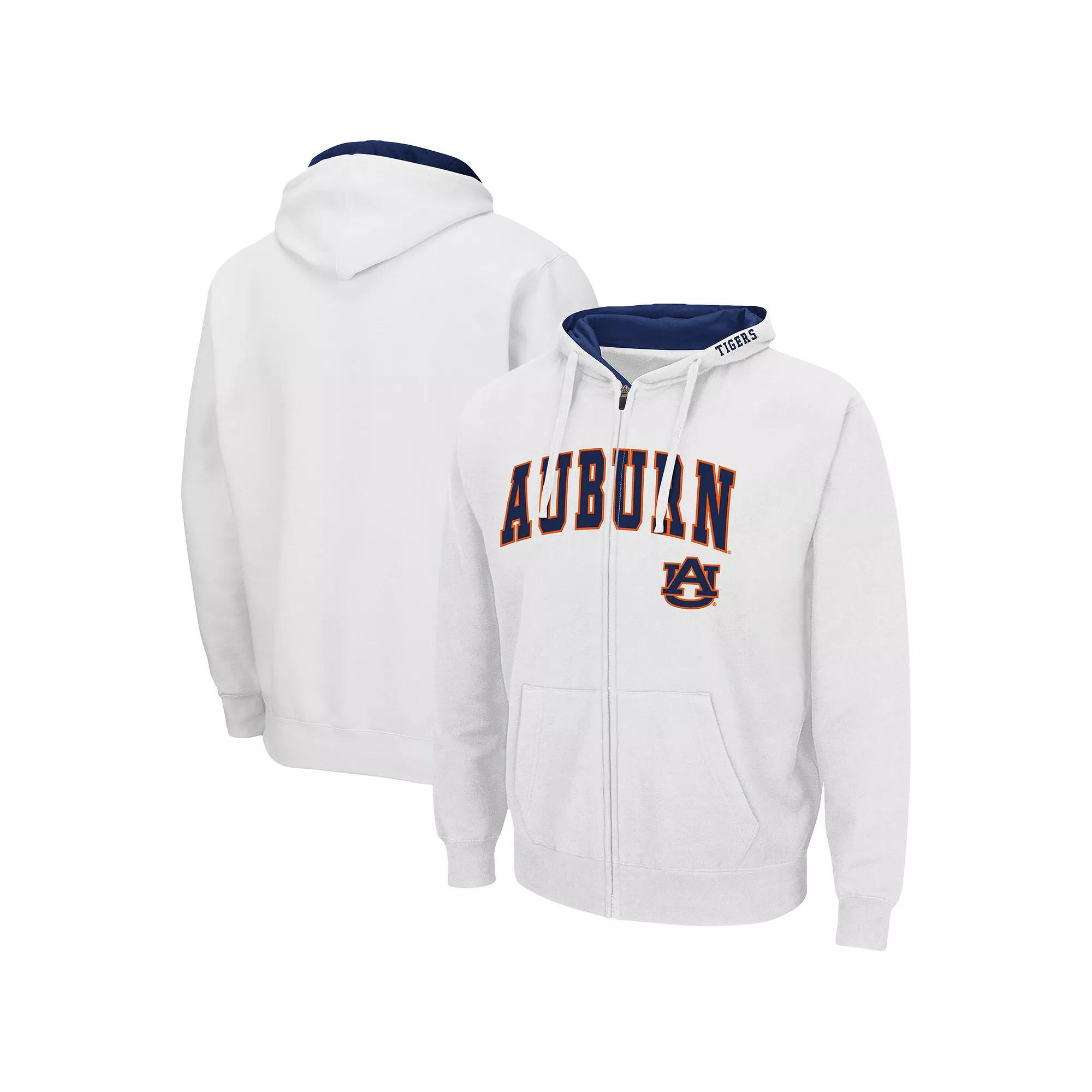 Men's Colosseum White Auburn Tigers Arch & Logo 3.0 Full-Zip Hoodie,  Product Image