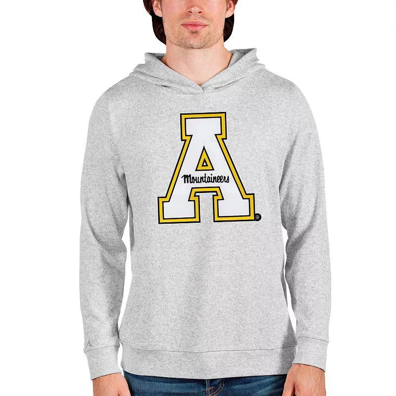 Mens Antigua Heathered Gray Appalachian State Mountaineers Team Logo Absolute Pullover Hoodie Product Image