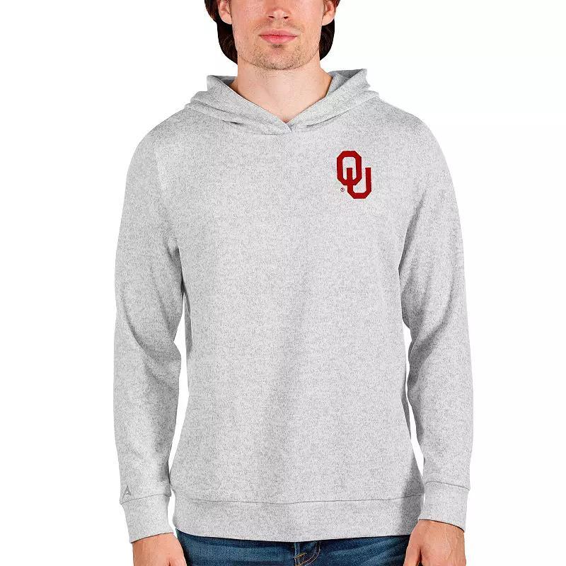 Mens Antigua Heathered Gray Oklahoma Sooners Absolute Pullover Hoodie Product Image