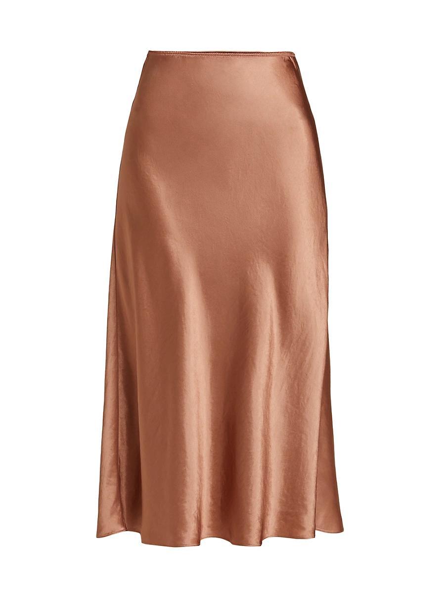 Womens Satin Slip Midi-Skirt Product Image