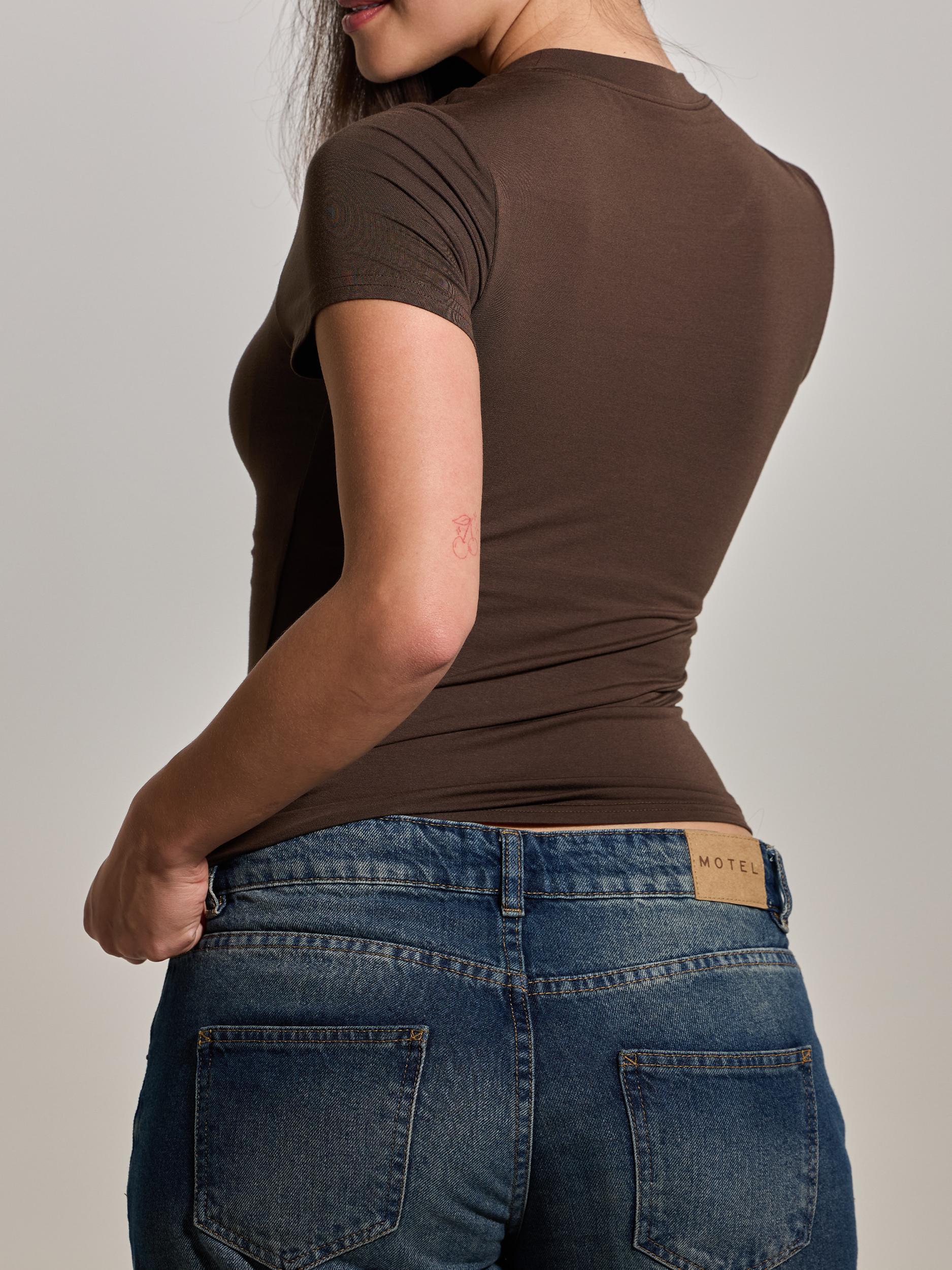 Solid Crew Neck Braless T-Shirt Product Image