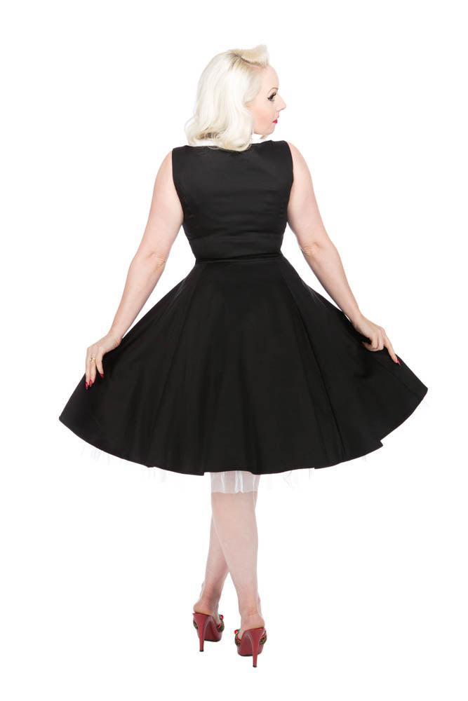 Black & White Queen Neck Swing Dress Product Image