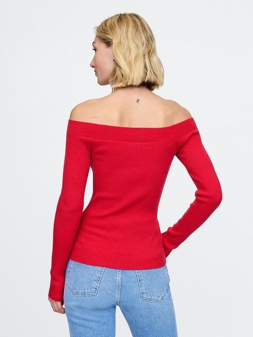 Off-Shoulder Sweater Top Product Image