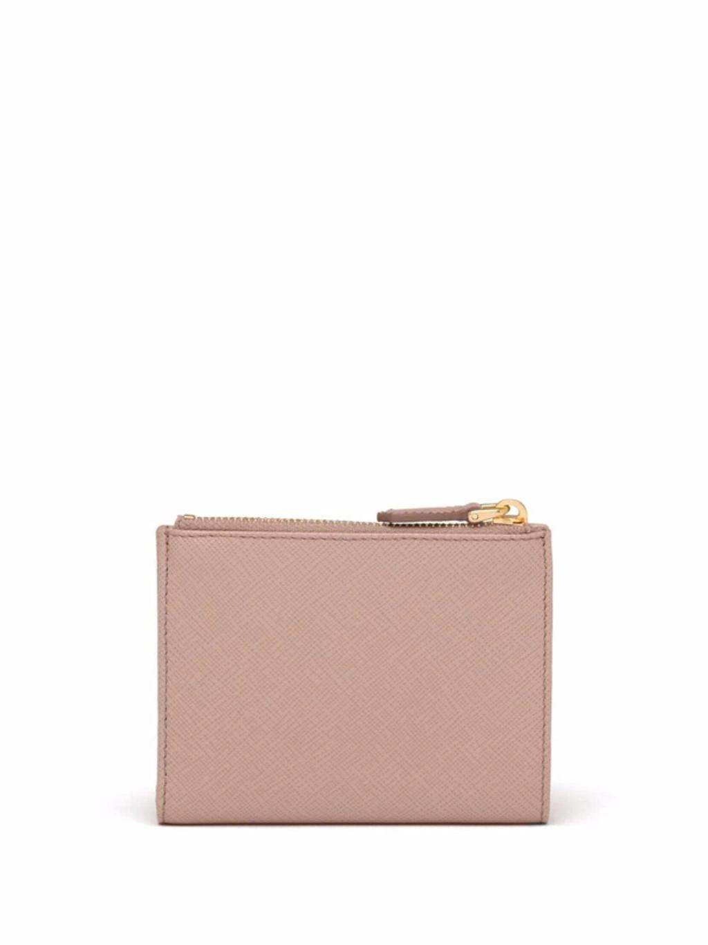 PRADA Logo-lettering Compact Wallet In Pink Product Image