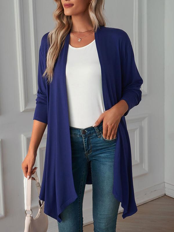 Long Sleeves Loose Solid Color Statement Collar Outerwear Product Image