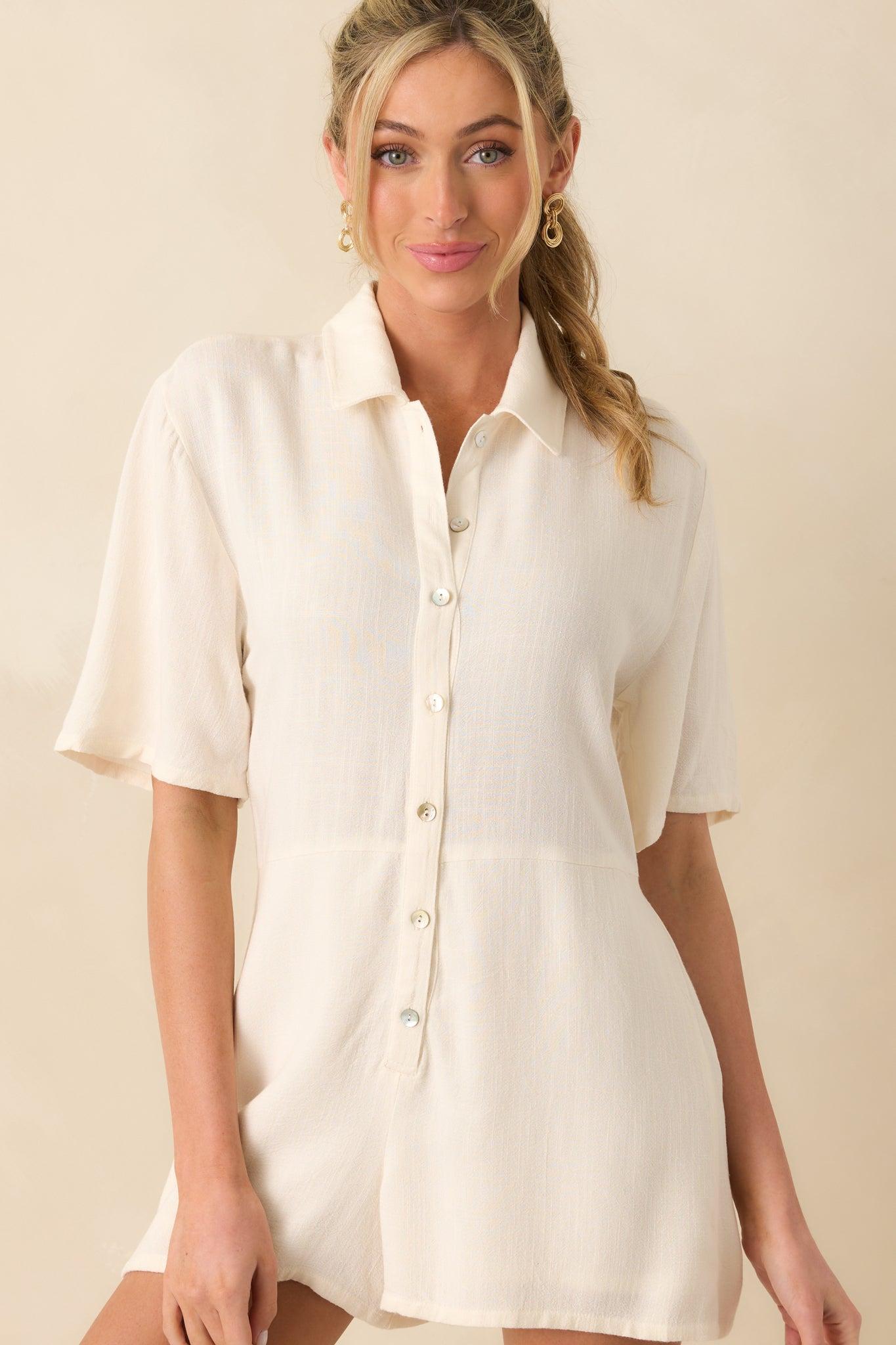 Z Supply Ivory Marcell Button Up Romper Product Image