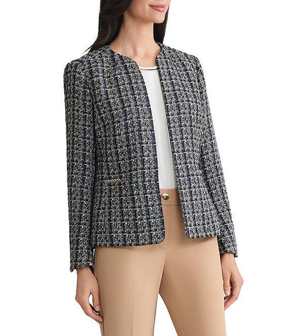 Kasper Tweed Open Front Cardigan Product Image