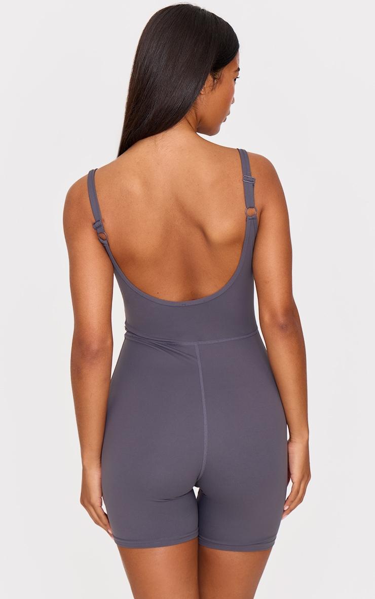 Charcoal Sculpt Low Back Strappy Unitard Product Image