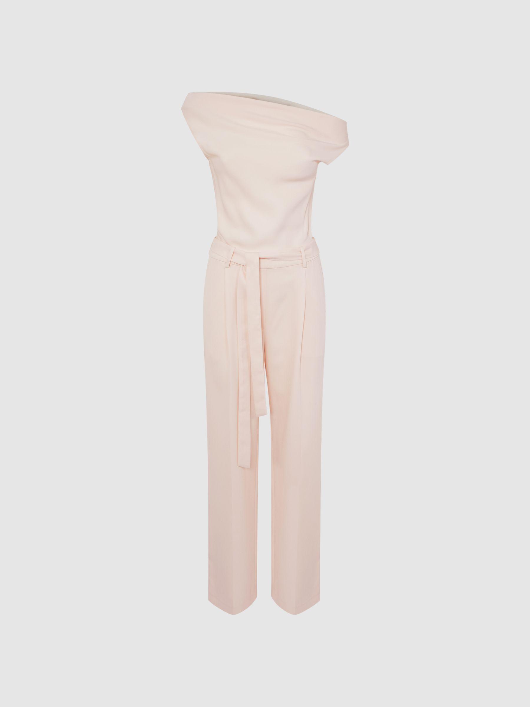 Off-The-Shoulder Jumpsuit in Nude Product Image