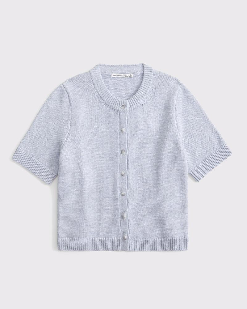 Short-Sleeve Crew Cardigan Product Image